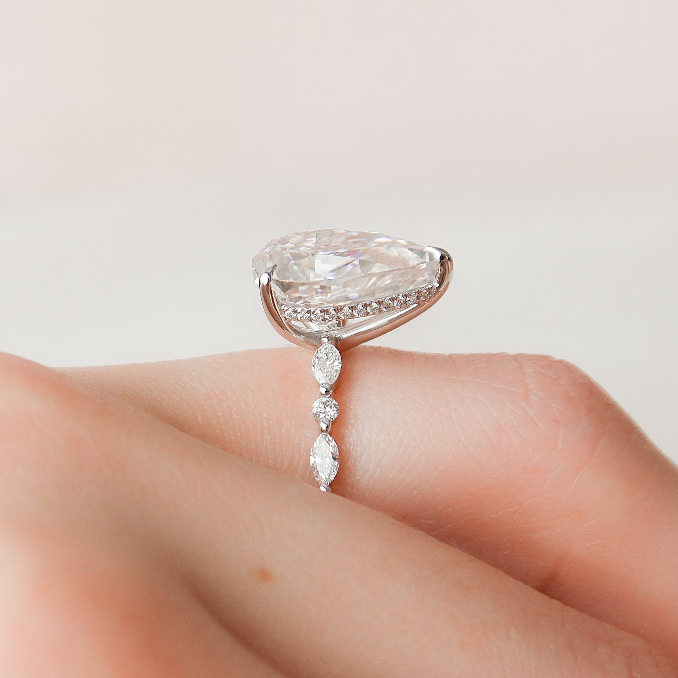 Pear Pave Engagement Ring