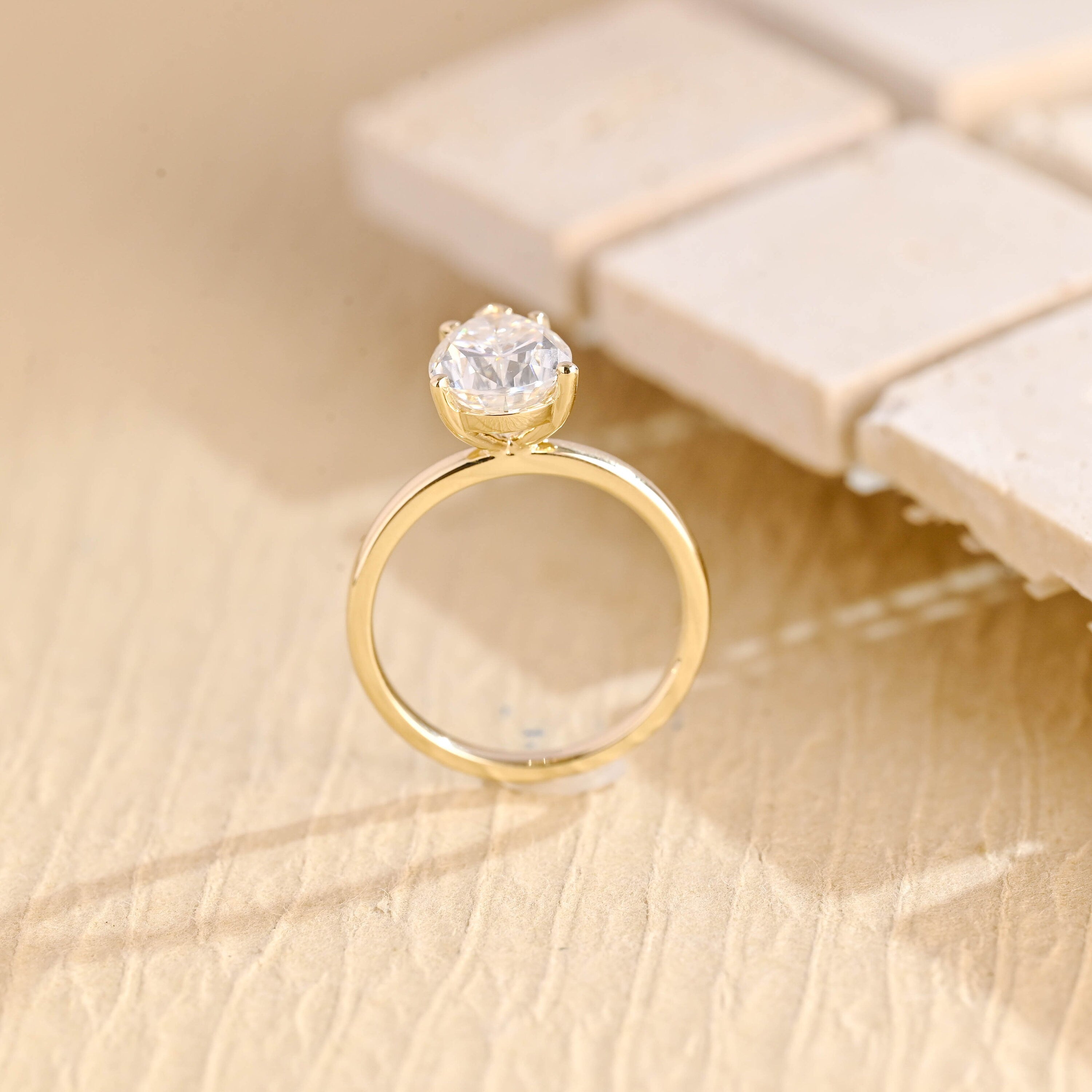 sparkling pear cut solitaire engagement ring