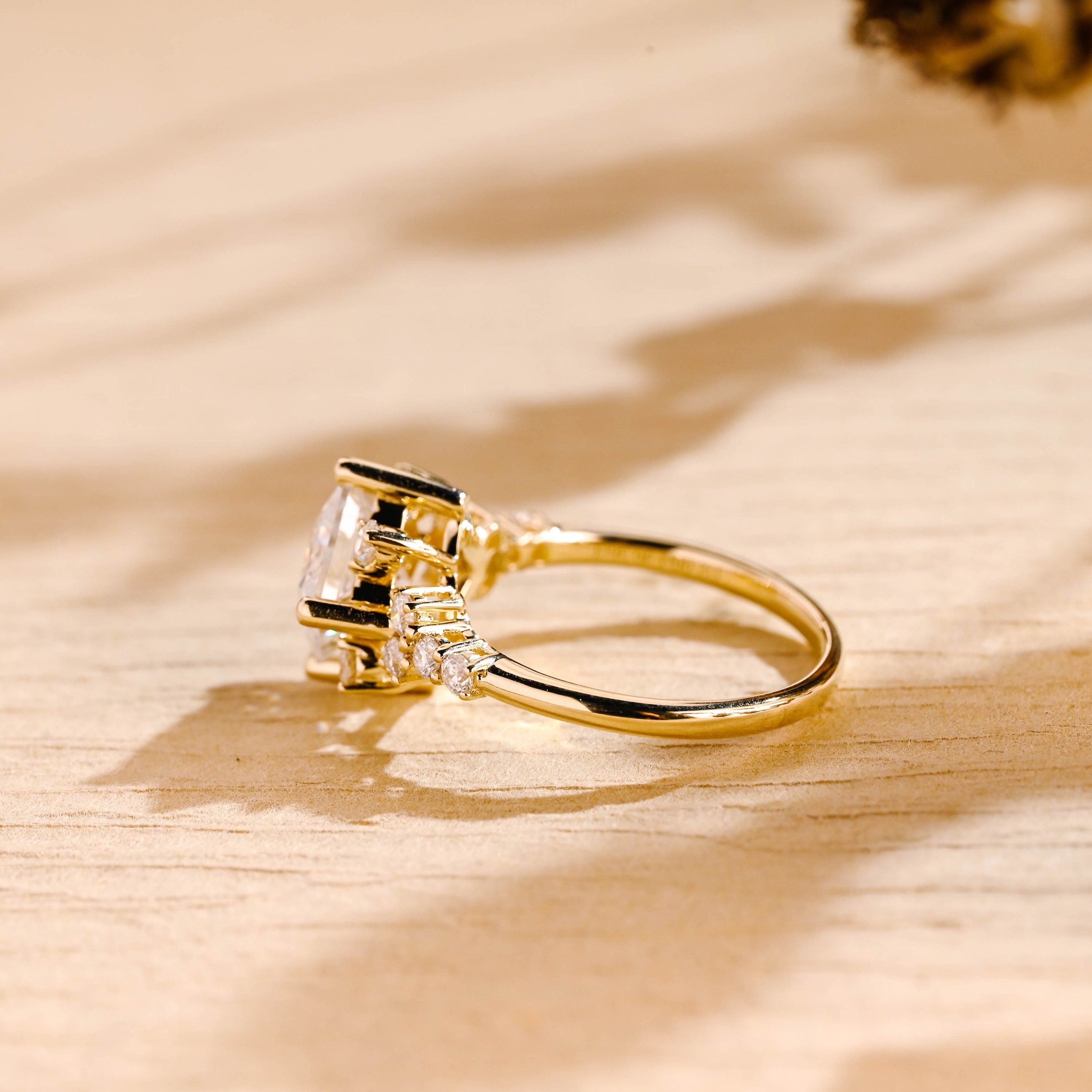 White Gold Princess Cut Moissanite Ring