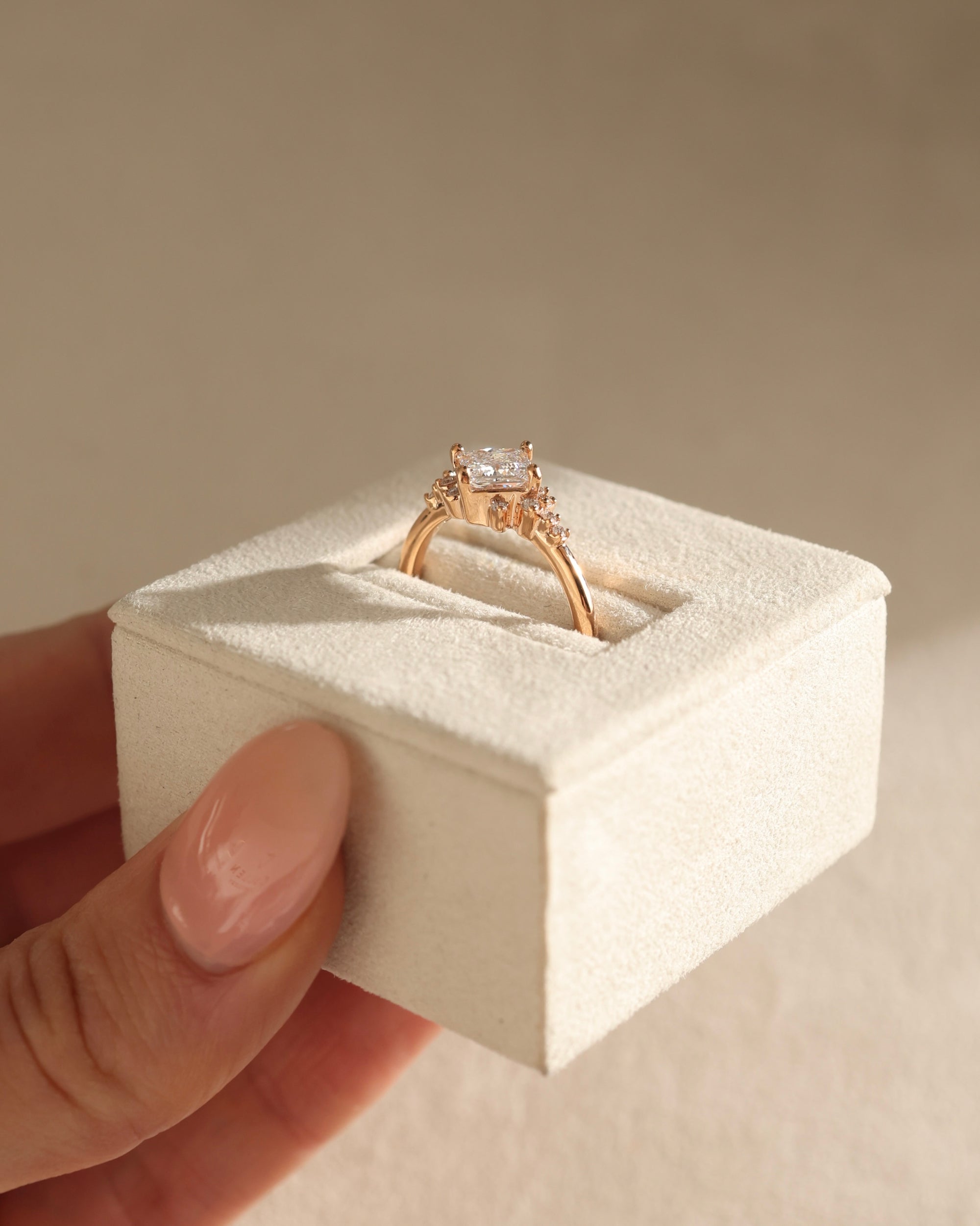 Cluster Moissanite Engagement Ring