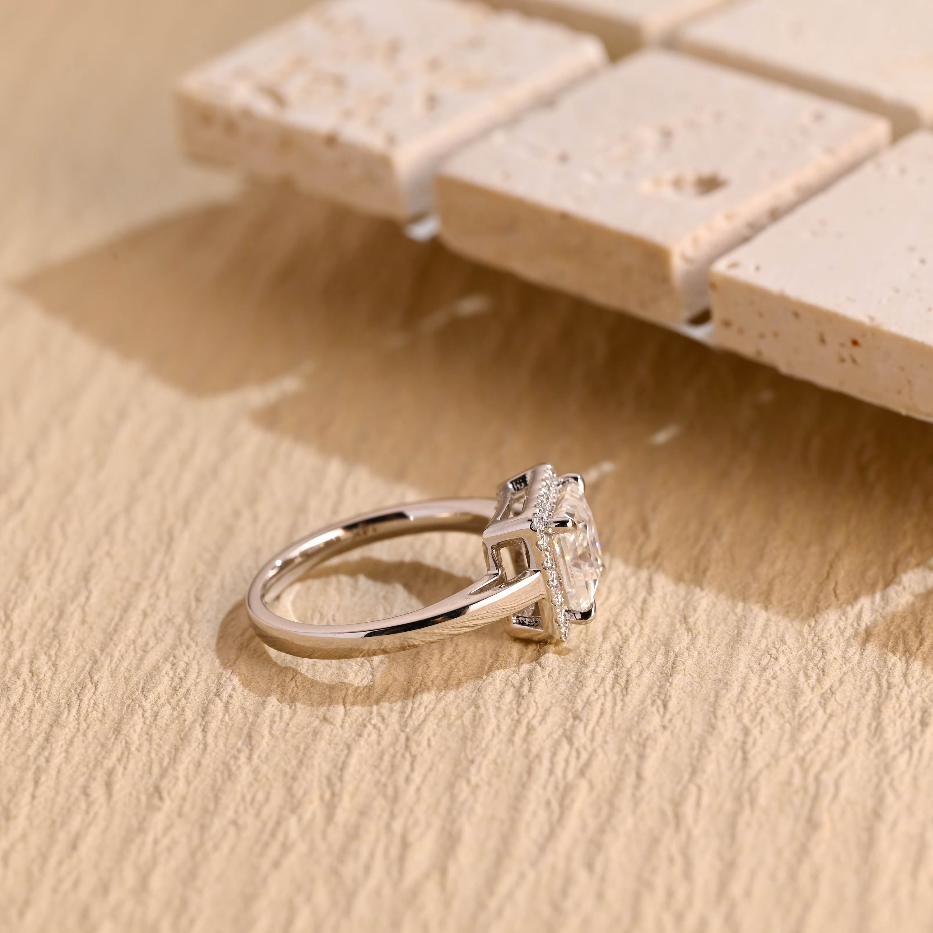 Halo Moissanite Engagement Ring