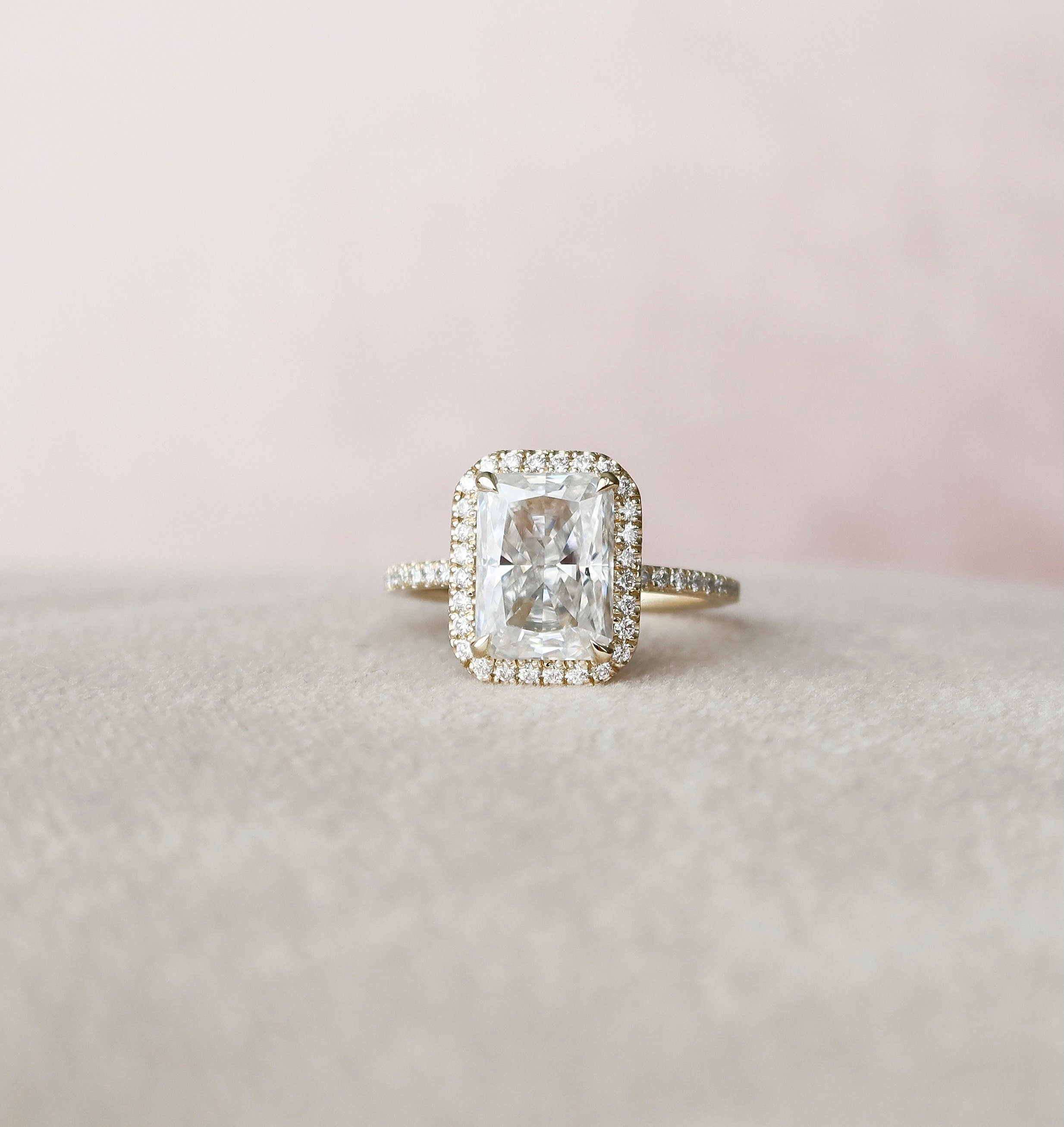 Radiant Halo Moissanite Ring