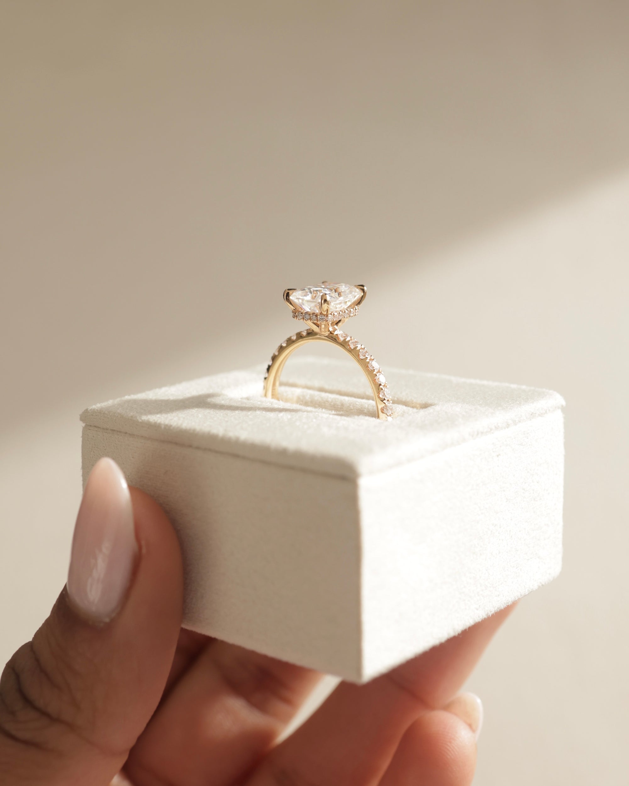 Diamond Hidden Halo Moissanite Ring