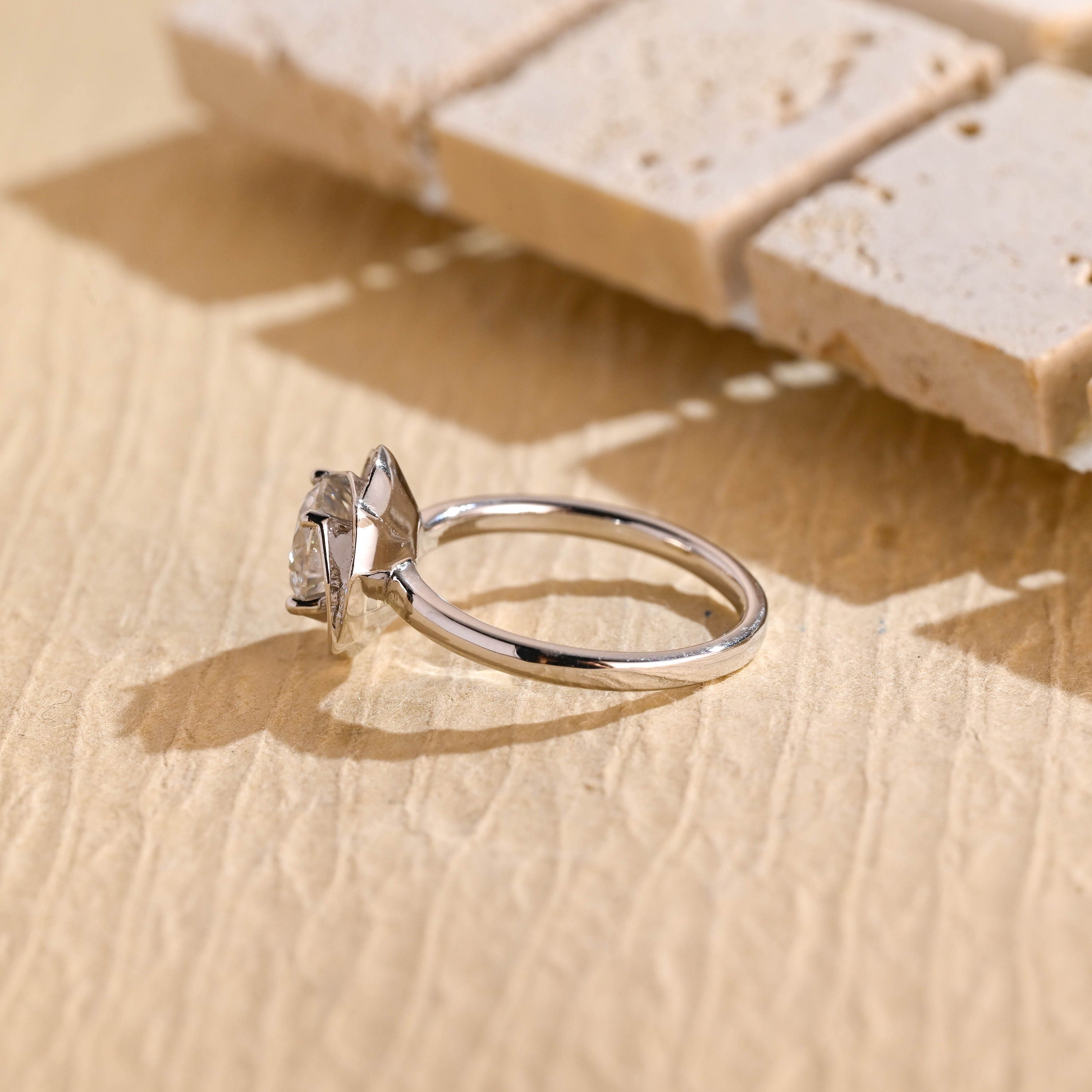 Cluster Moissanite Engagement Ring