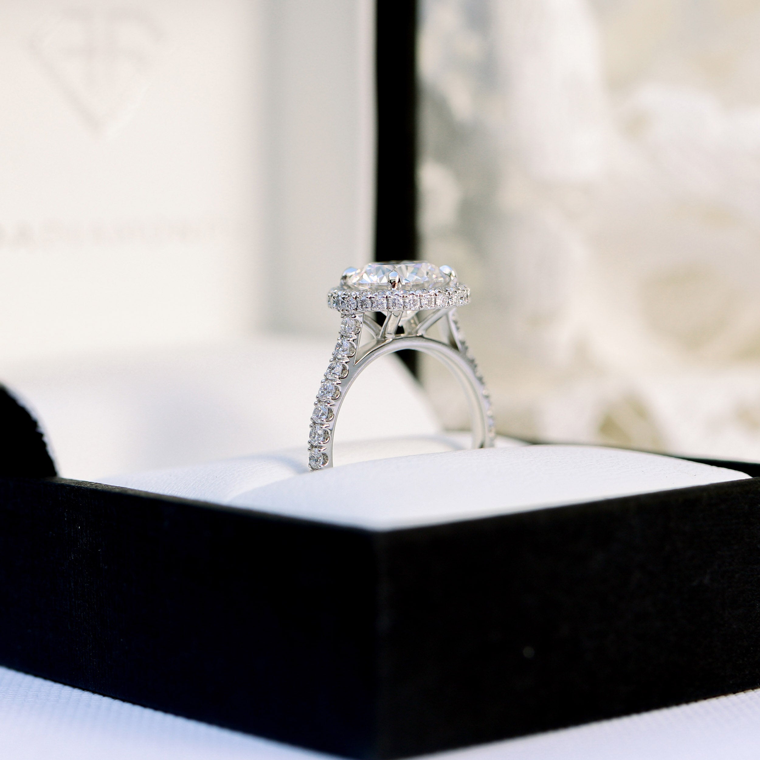 2 Carat Moissanite Halo Ring
