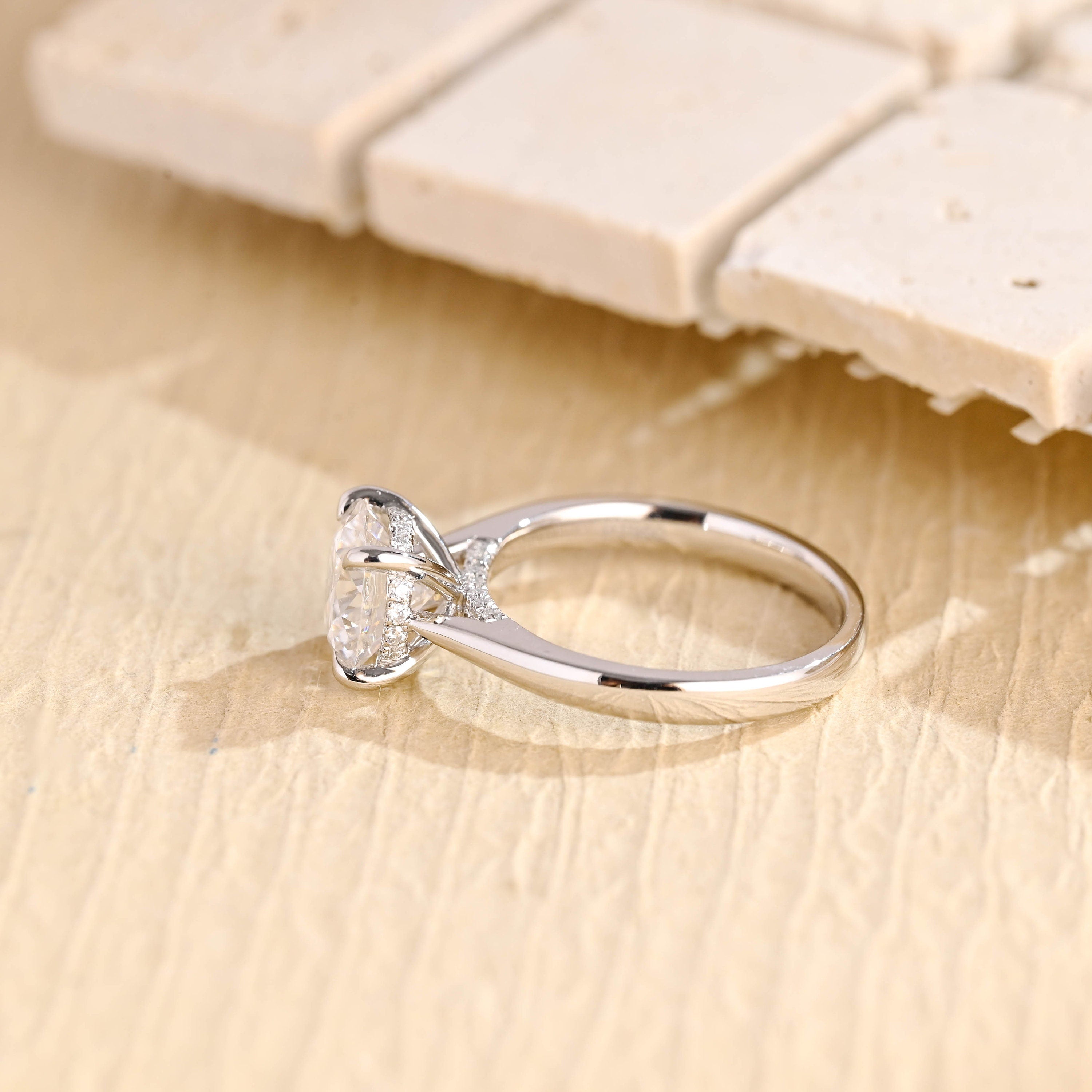 Solitaire Moissanite Engagement Ring