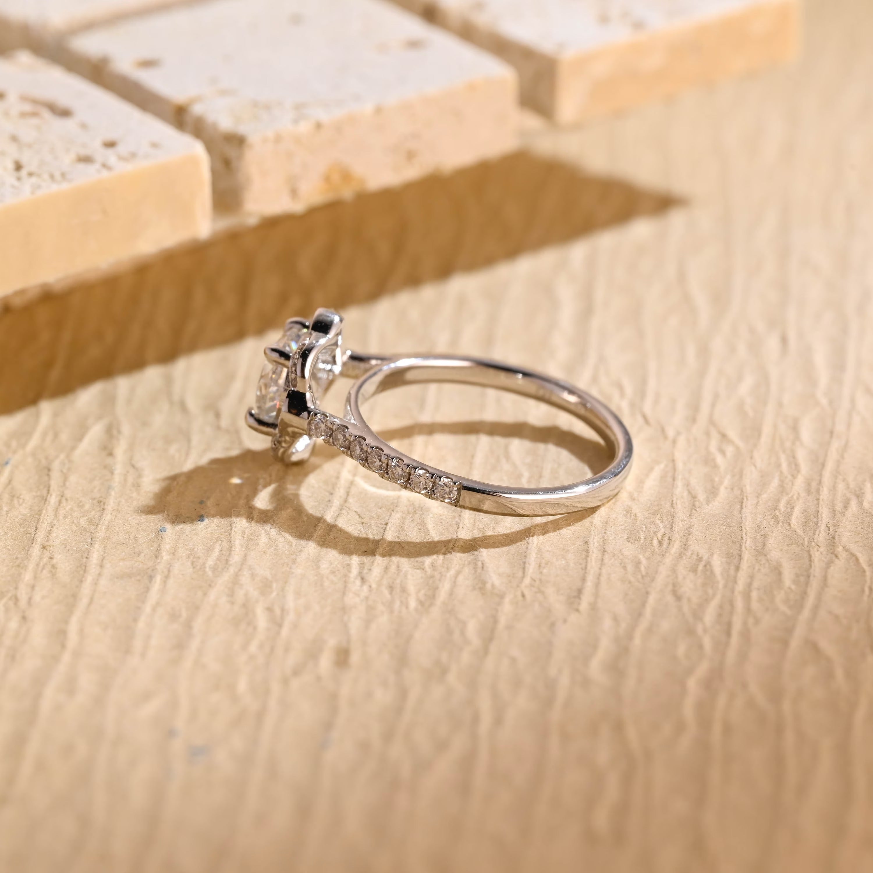 Pavé Moissanite Engagement Ring