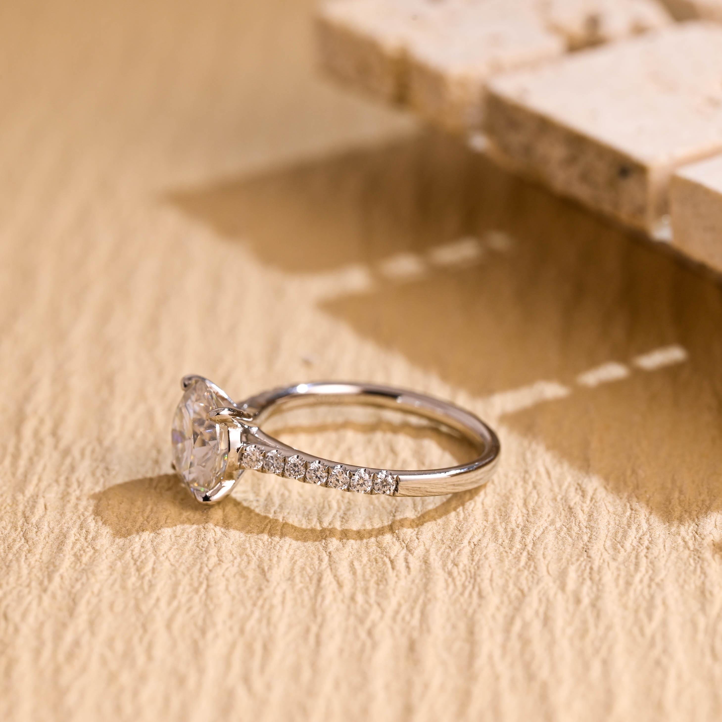Pavé Diamond Moissanite Ring