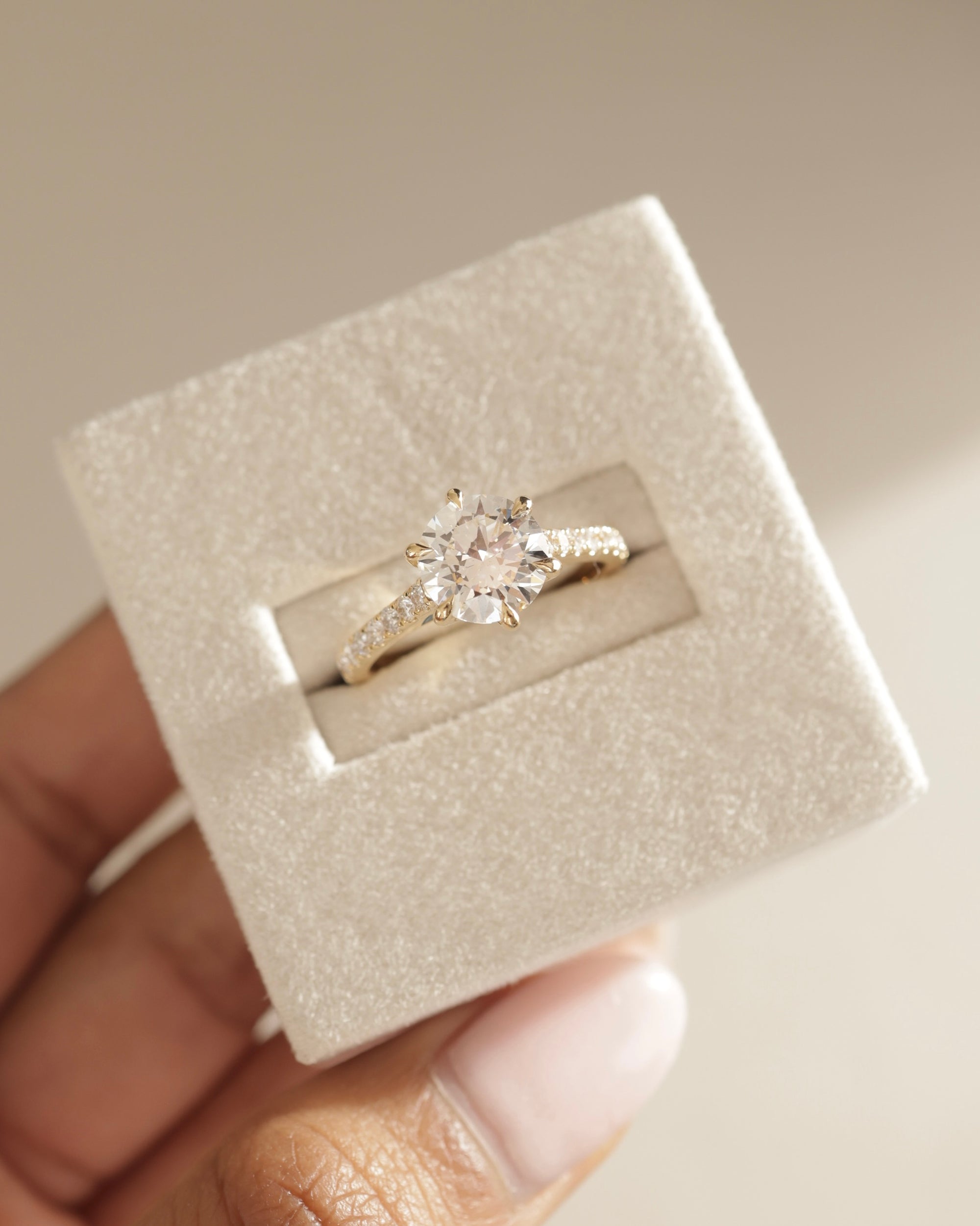 Luxury Round Brilliant Pave Moissanite Ring