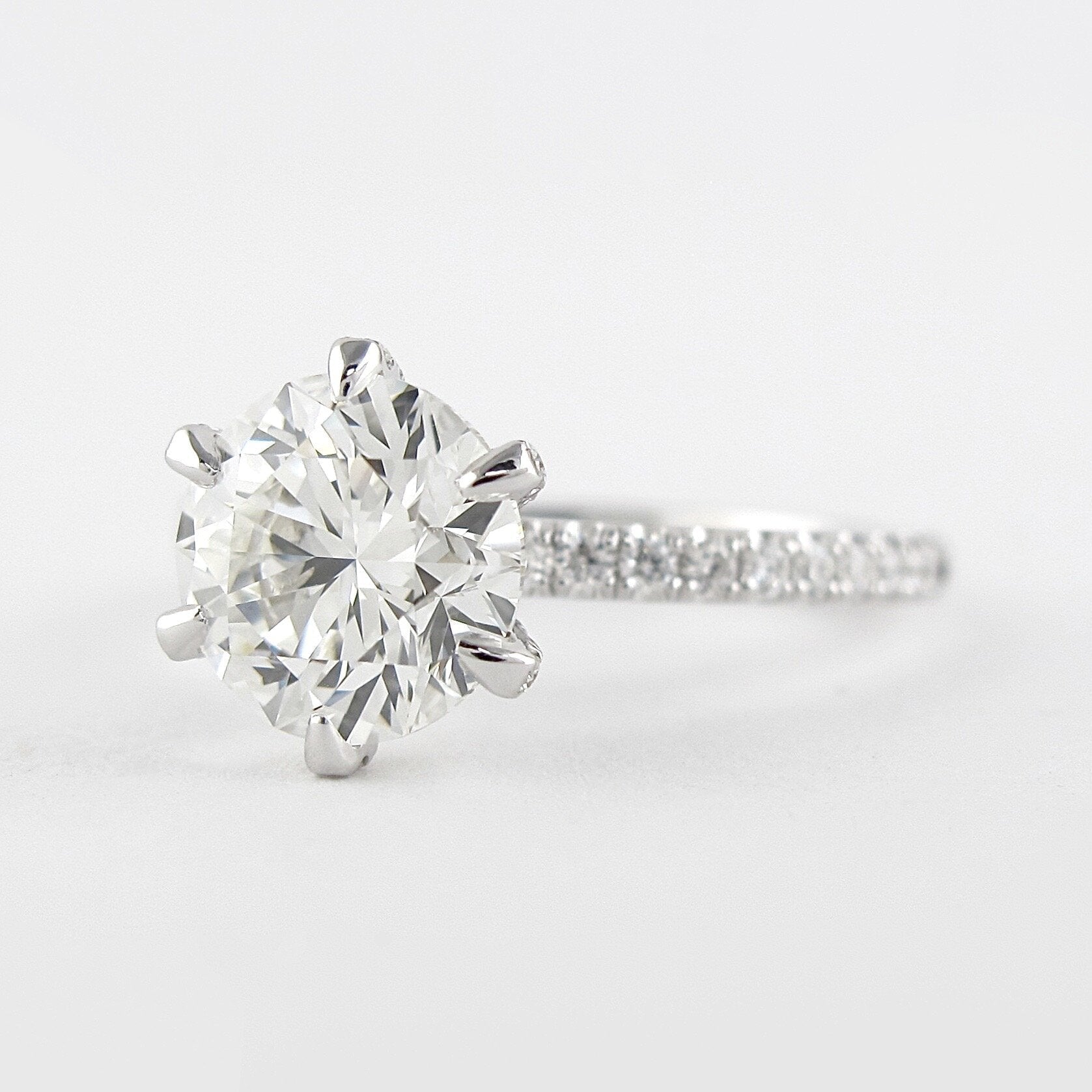 Round Pave Engagement Ring