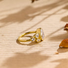 ethical pear cut seven stone moissanite engagement ring