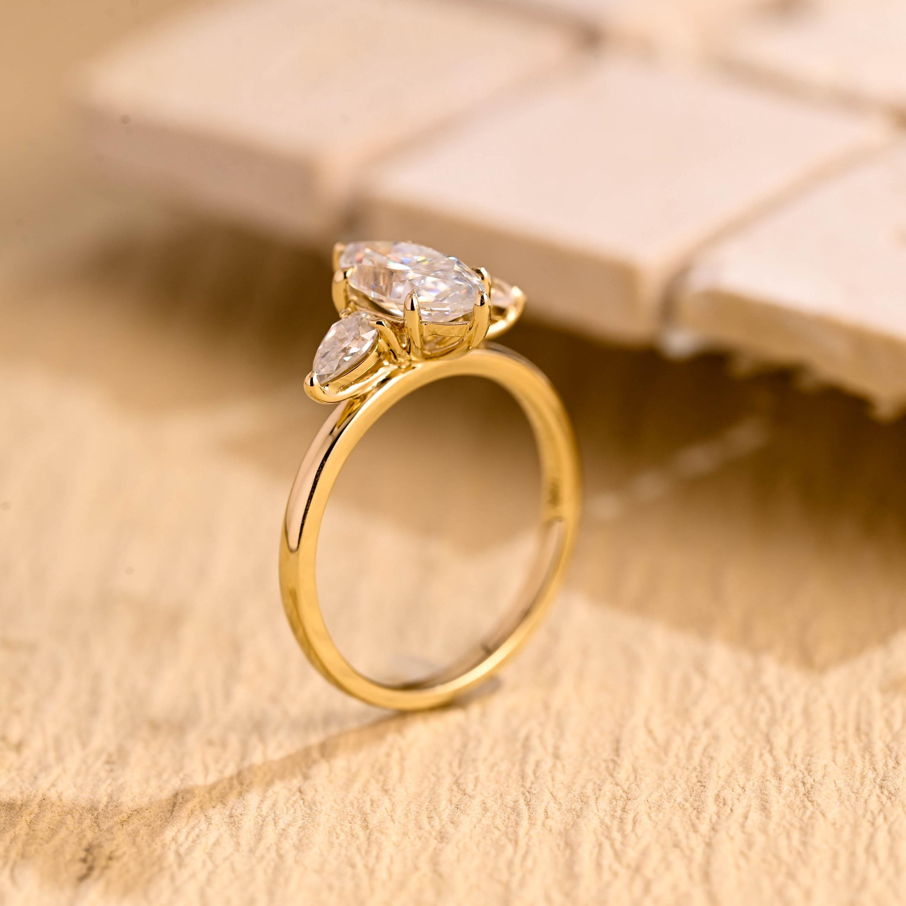 1 Carat Marquise Moissanite Ring