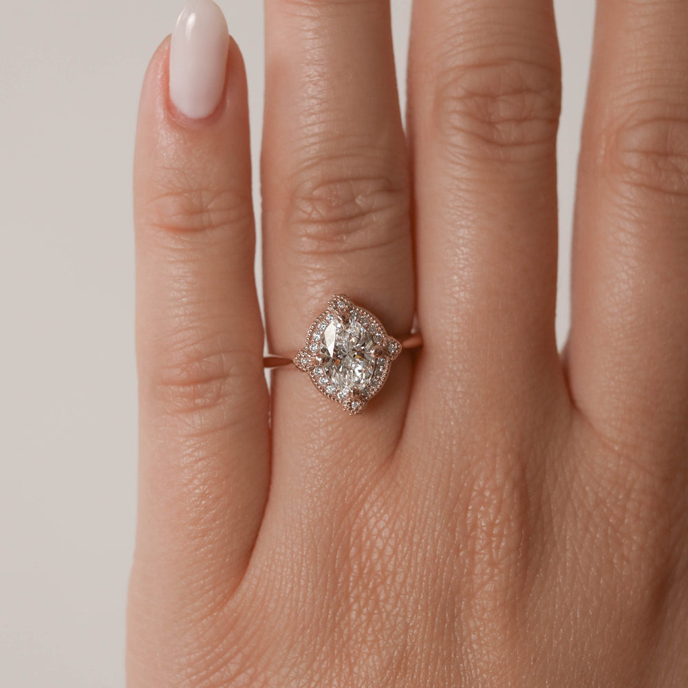 Oval Halo Engagement Ring