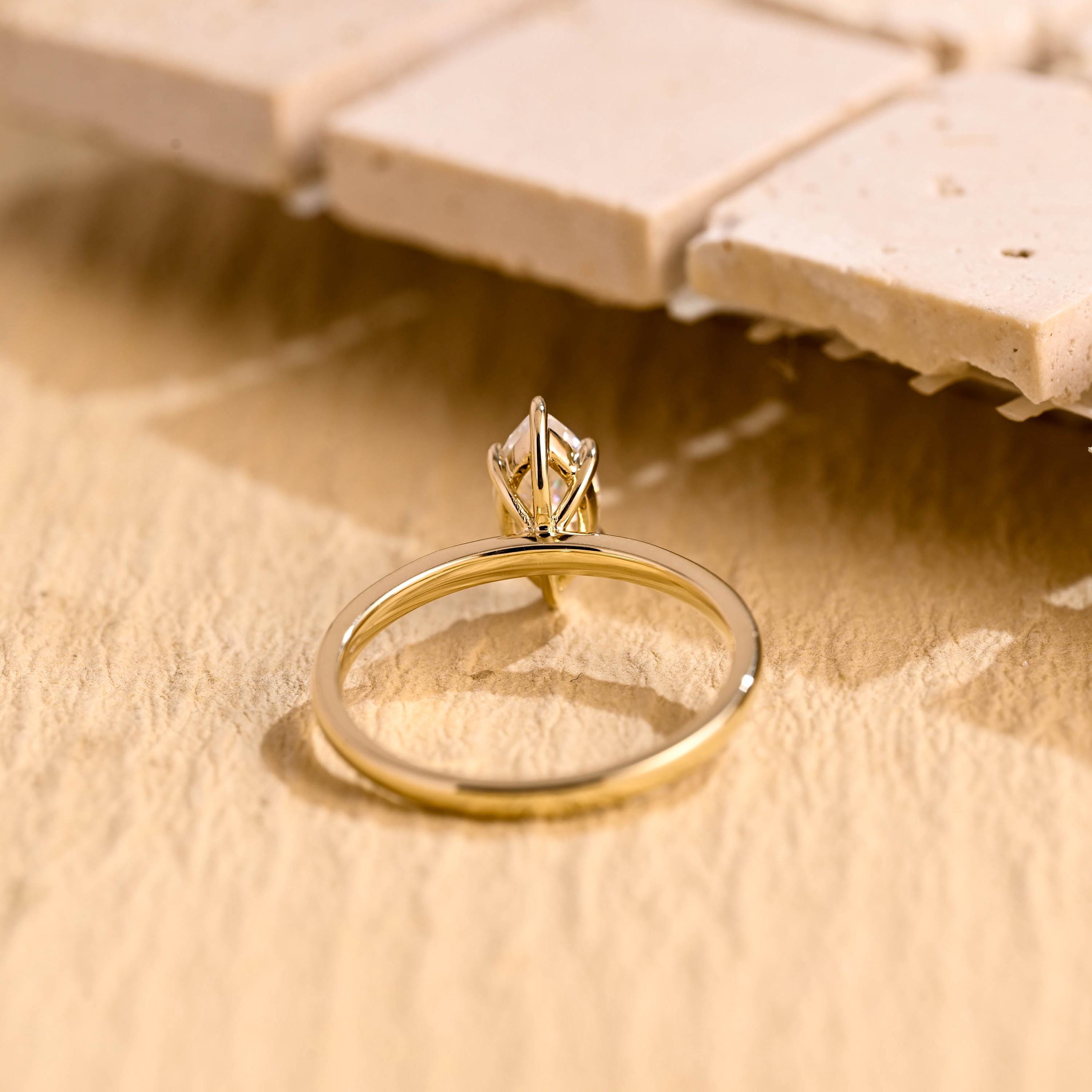 Solitaire Moissanite Engagement Ring