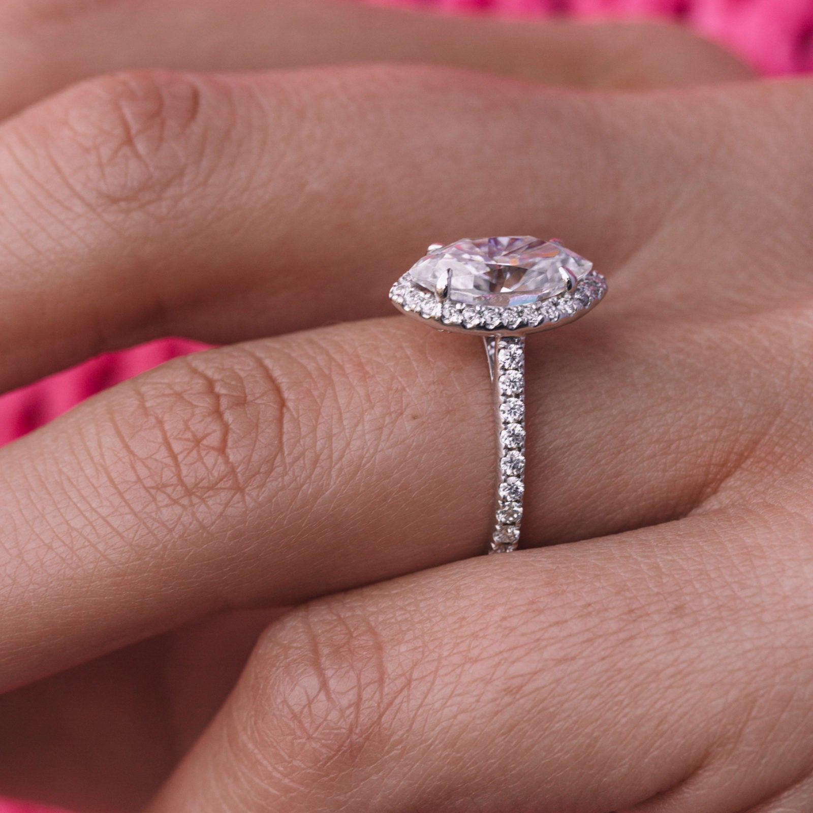 14K White Gold Moissanite Ring