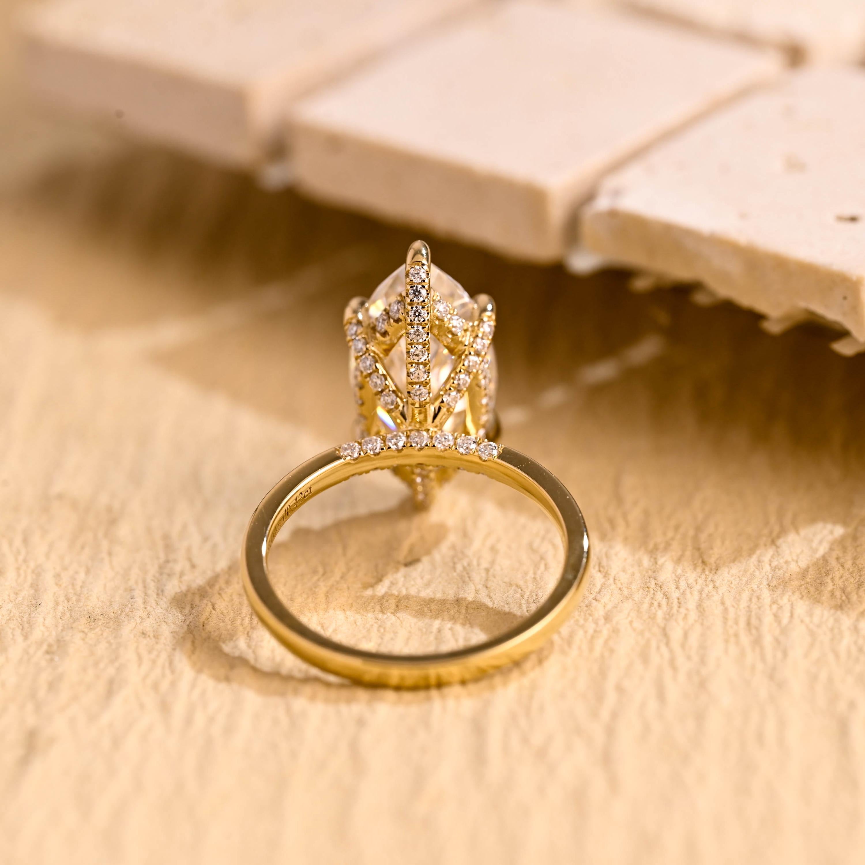 White Gold Marquise Moissanite Ring