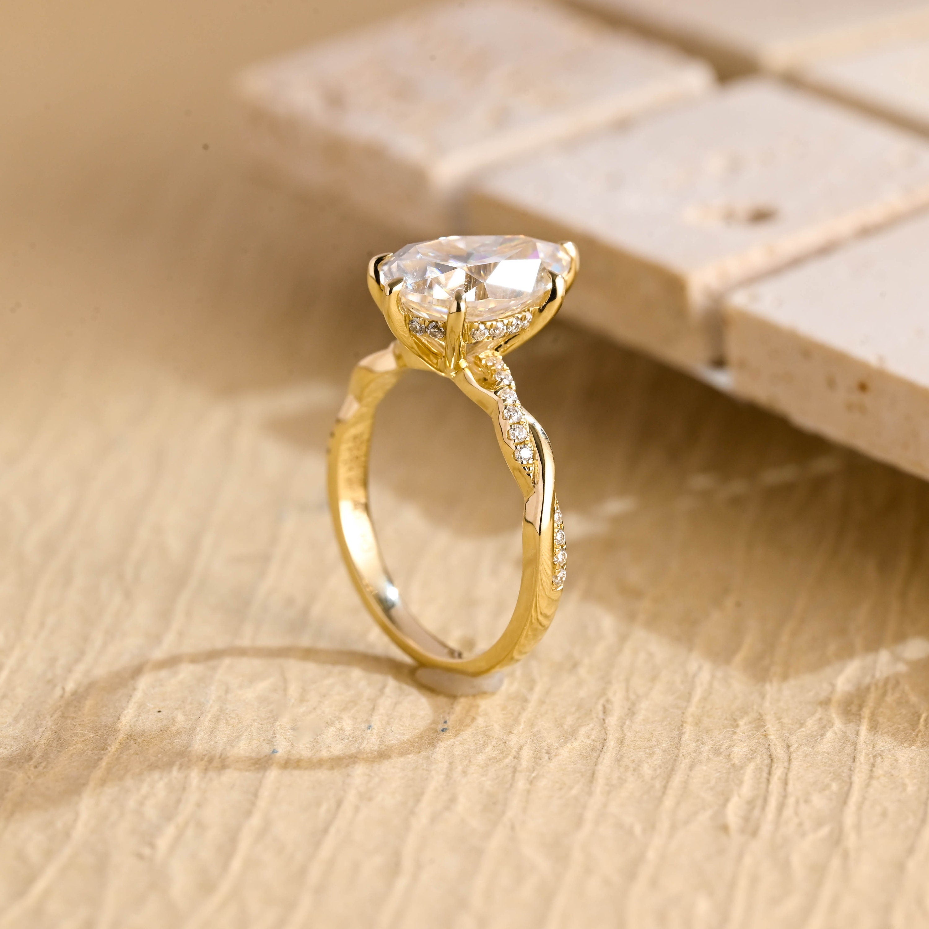 1ct pear engagement ring hidden halo pavé