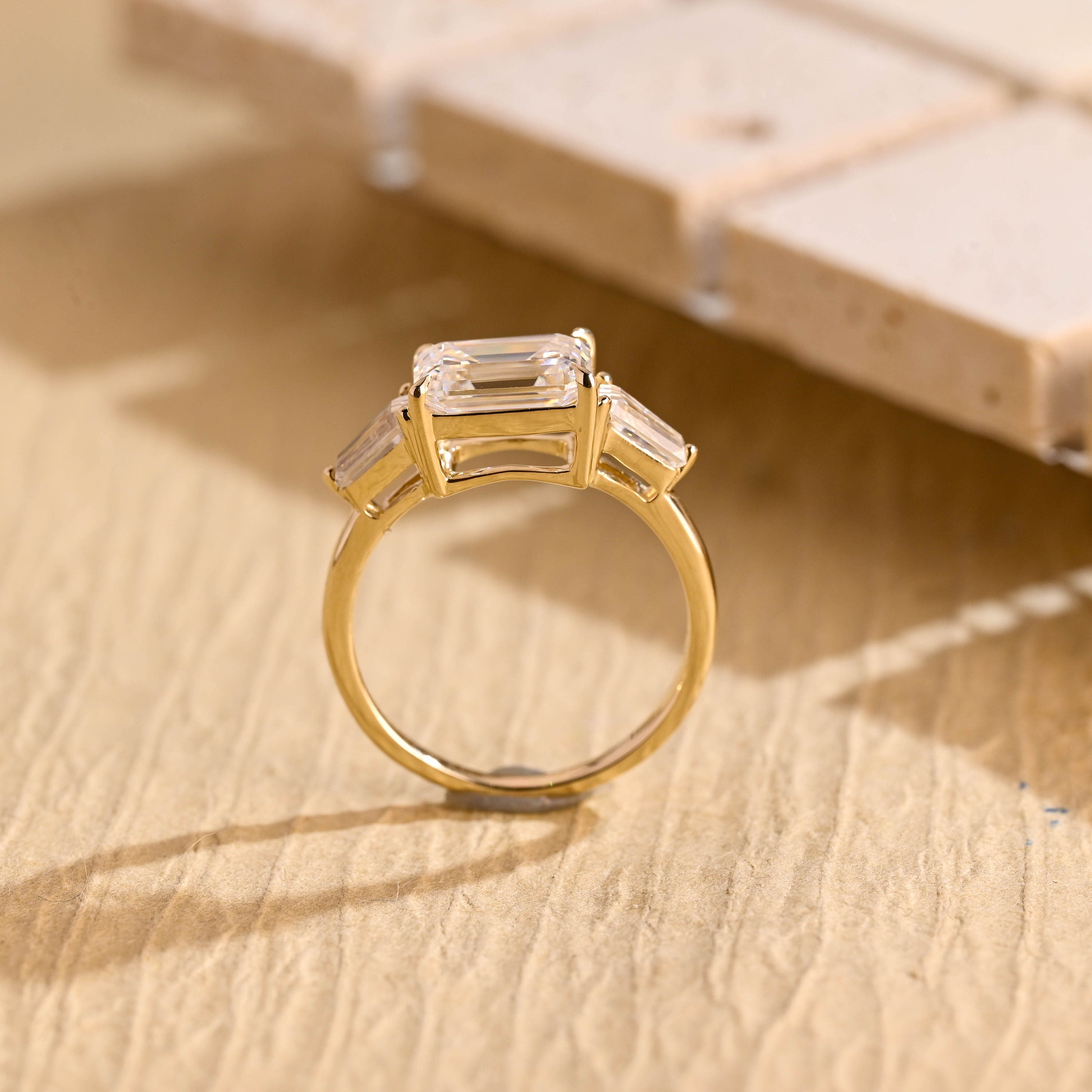 East West Emerald Cut Ring