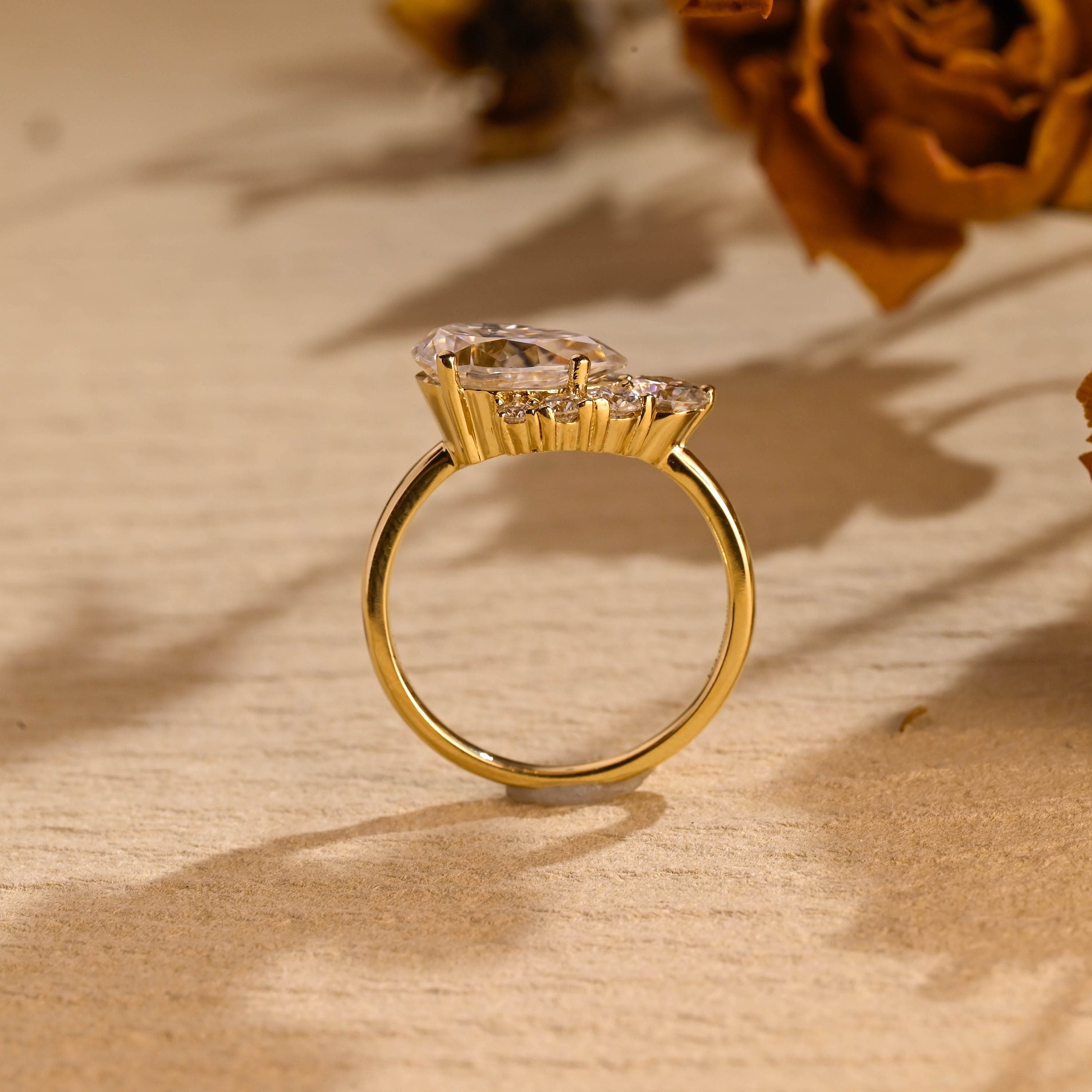 east west engagement ring for women