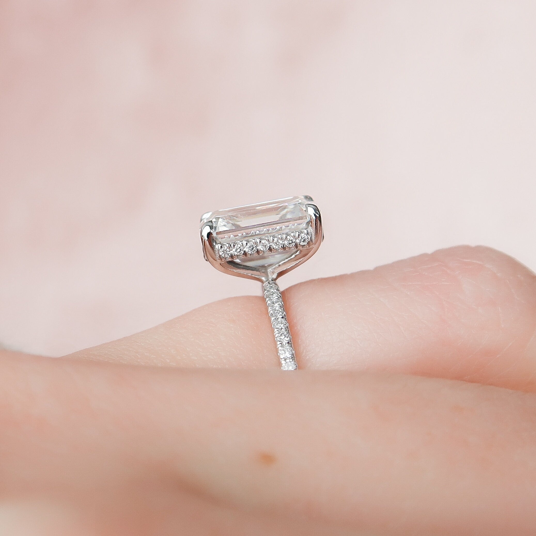 Emerald Shape Engagement Ring