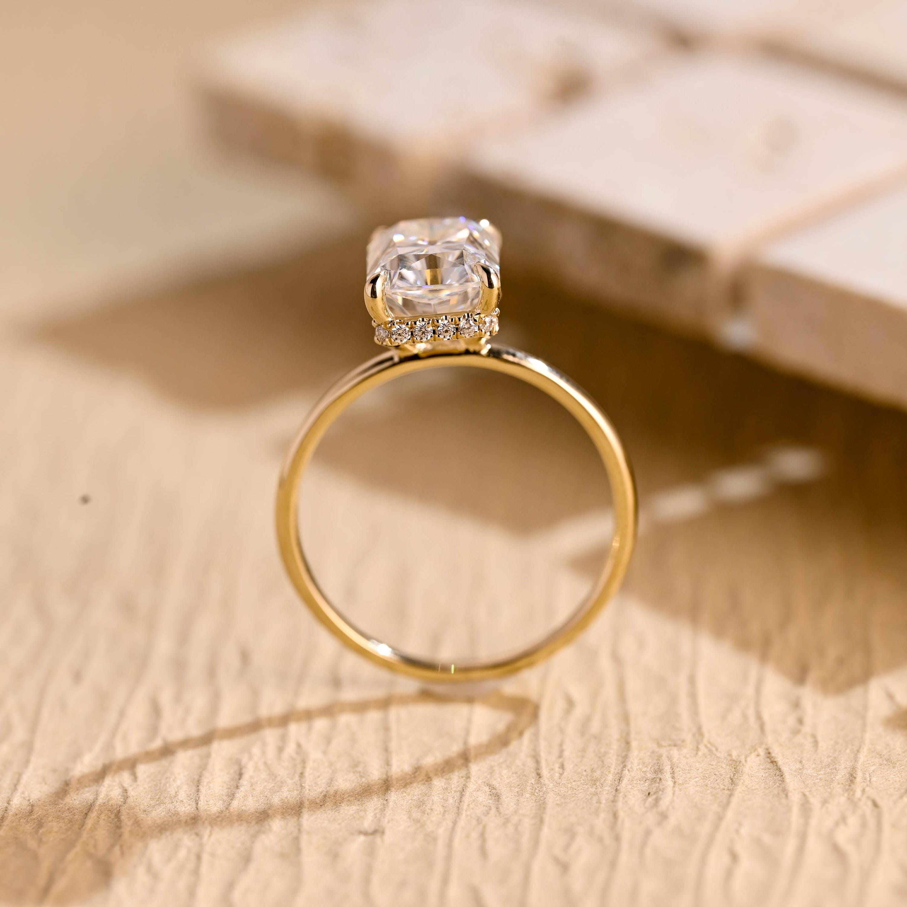 Hidden Halo Engagement Ring