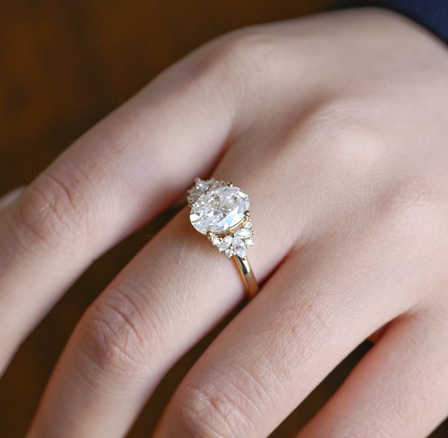 Oval Moissanite Bridal Ring