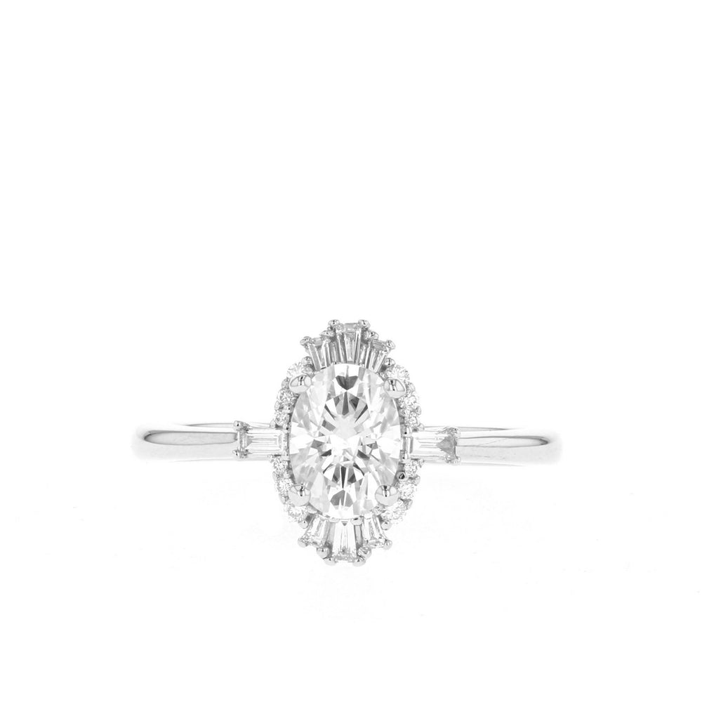 Modern Oval Cluster Ring