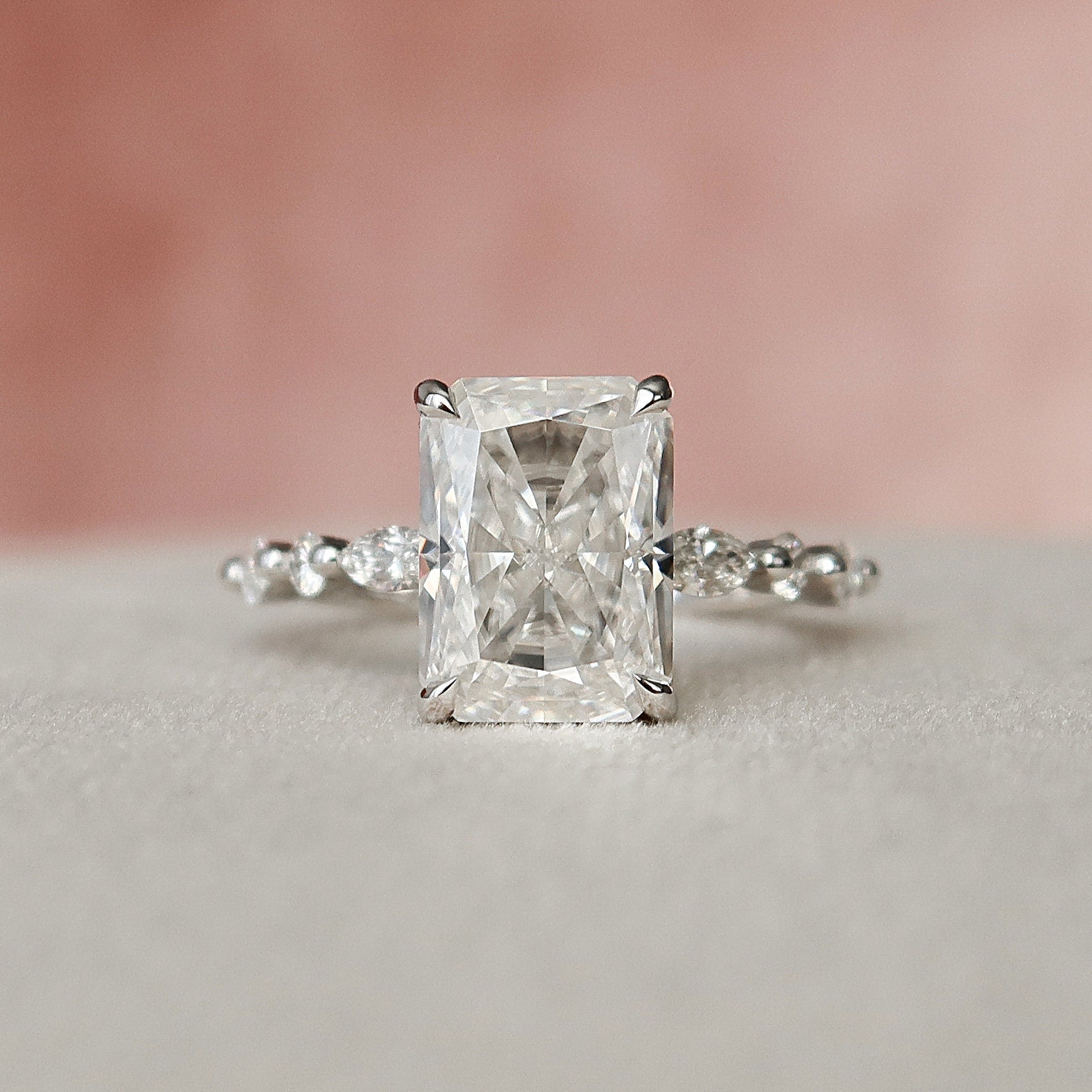 Pave Band Engagement Ring