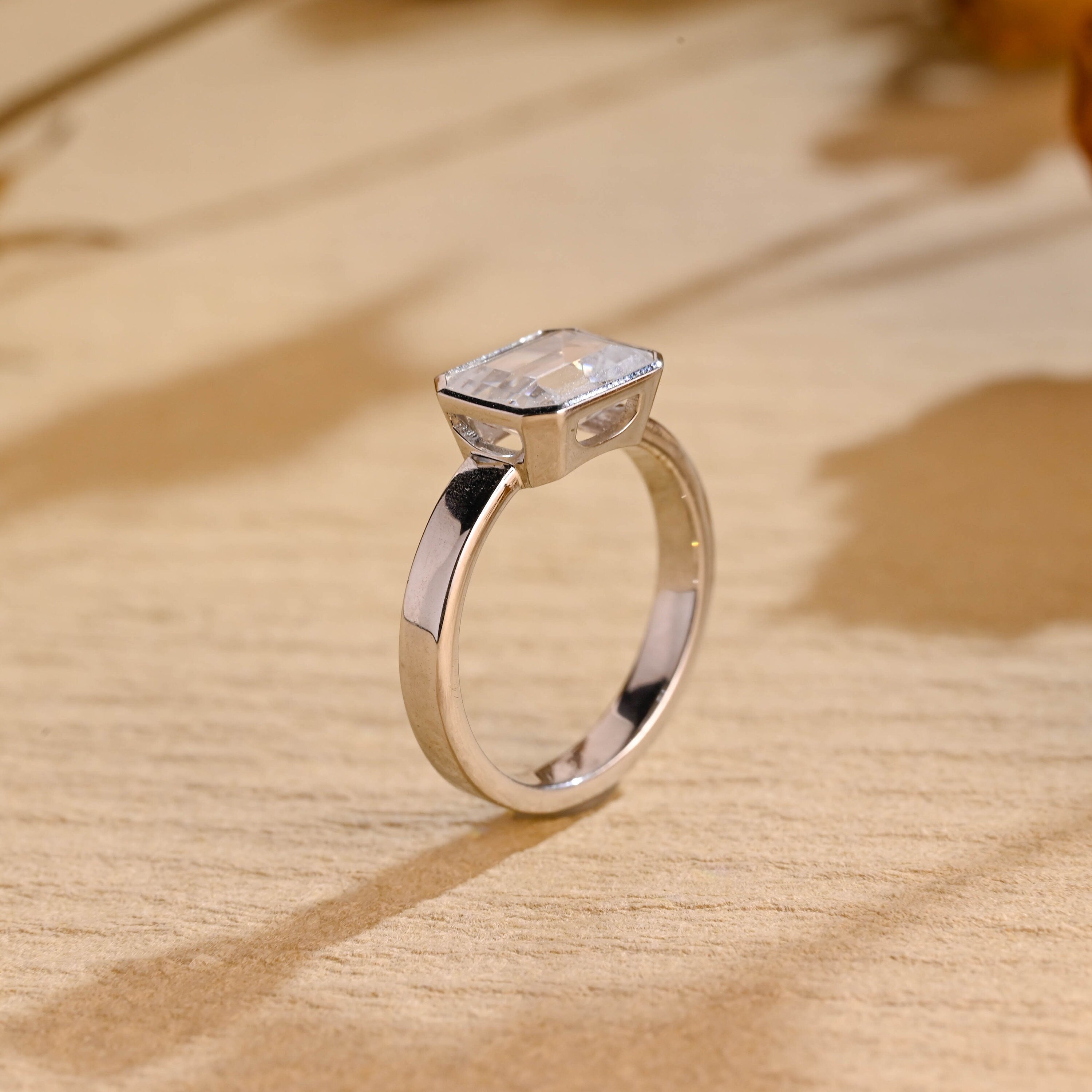Buy East West Moissanite Engagement Ring