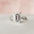 Emerald Moissanite Diamond Ring
