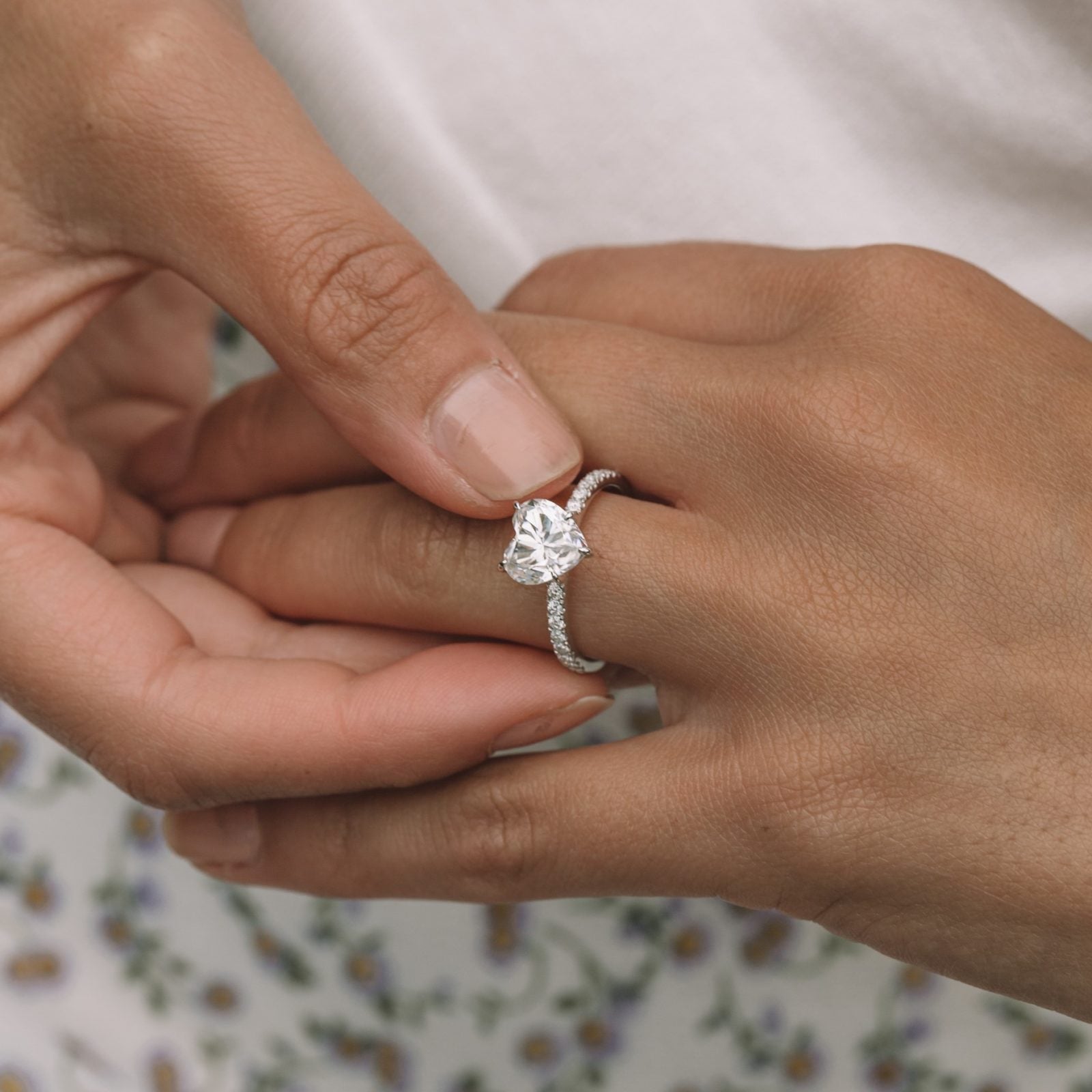 2.50CT Heart Pave Moissanite Diamond Engagement Ring For Her