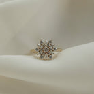 0.30ct Round Solitaire Cluster Moissanite Diamond Engagement Ring