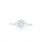 2.1CT  Round Three Stone Moissanite Diamond Engagement Ring