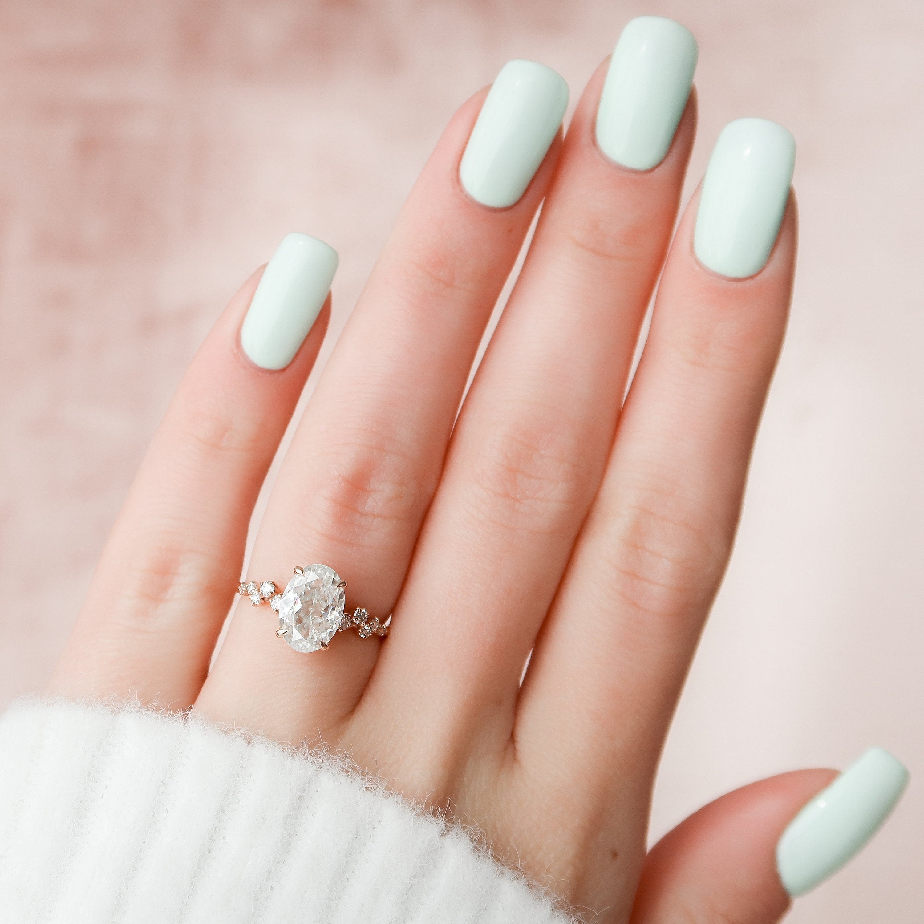 Oval Moissanite Engagement Ring