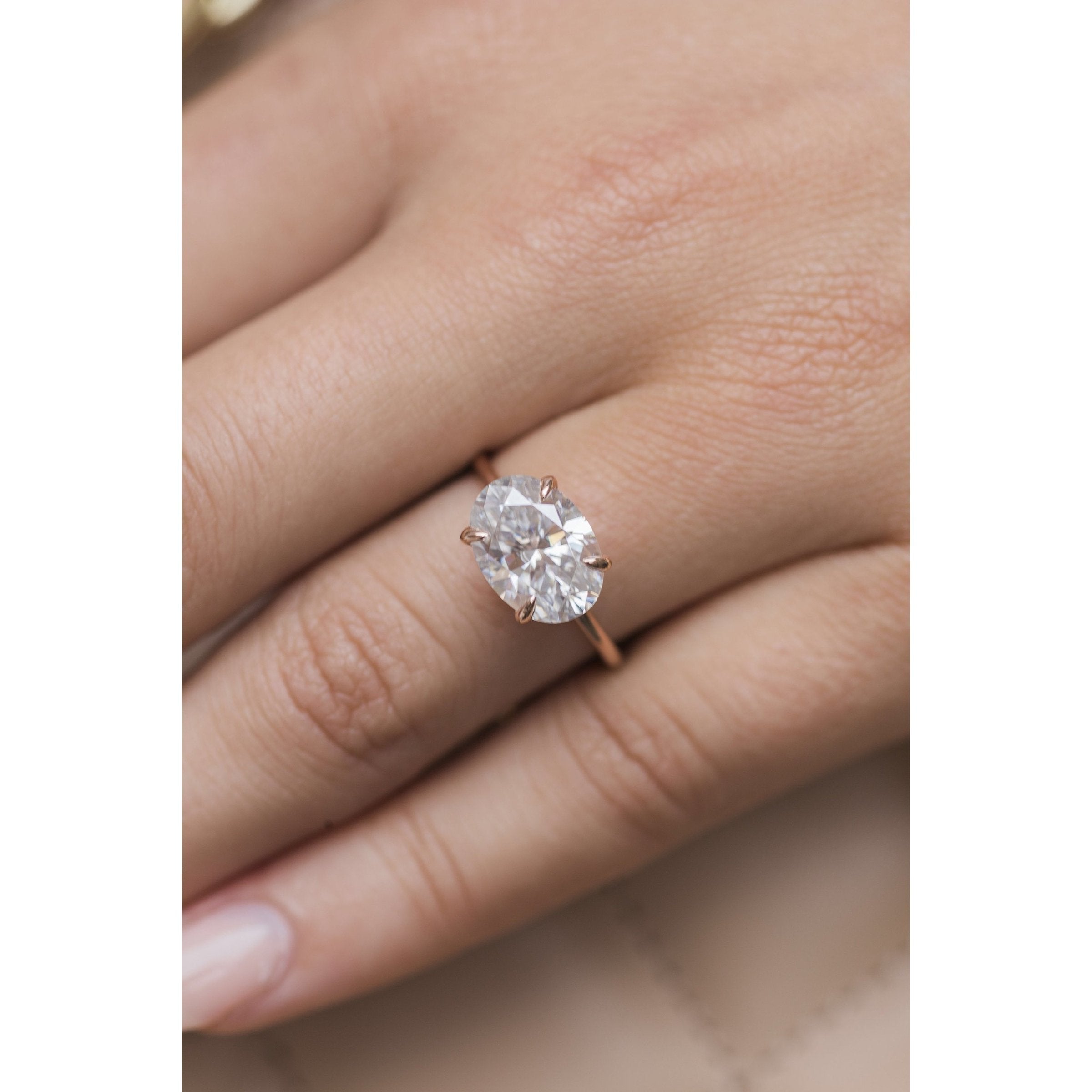 Oval Solitaire Moissanite Ring
