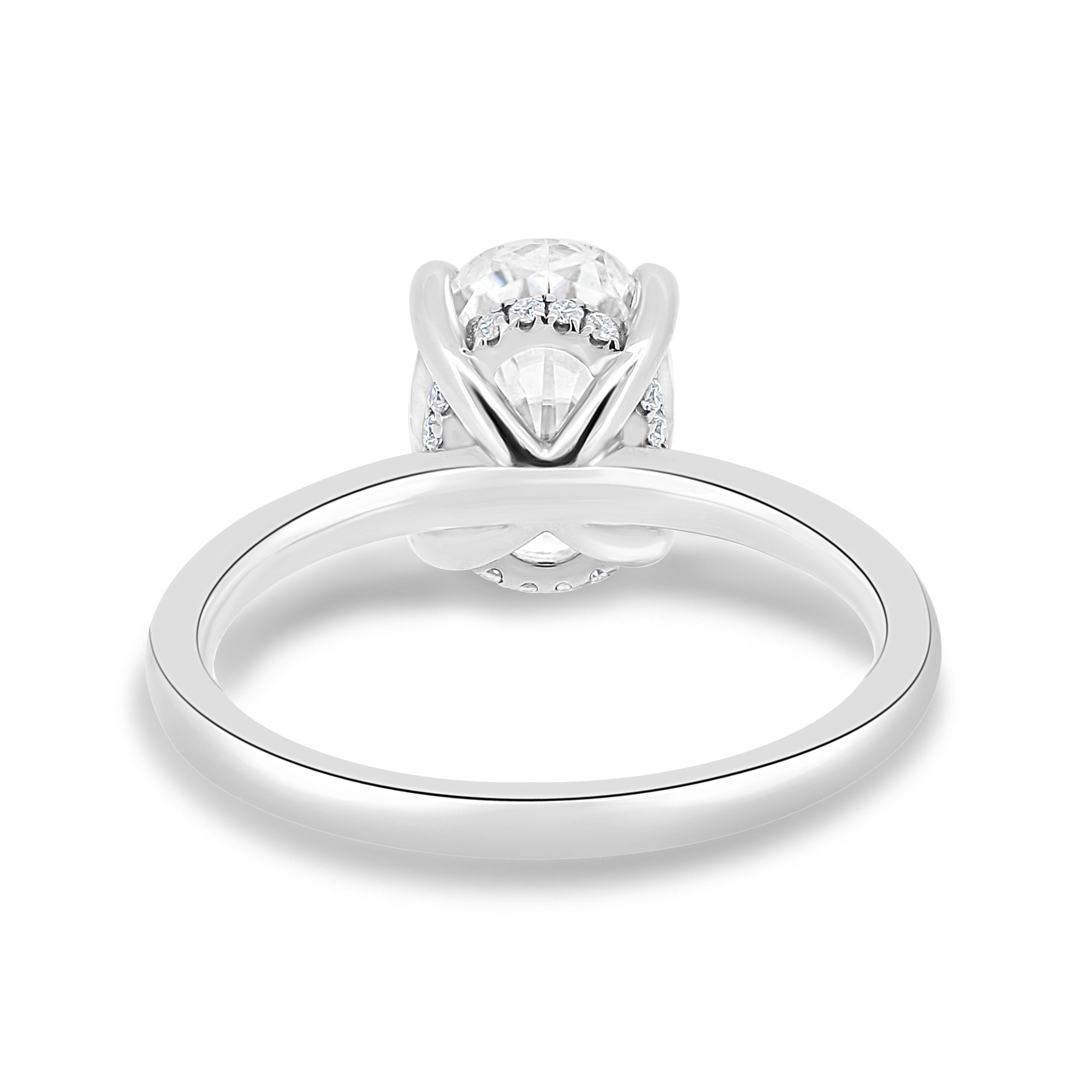 Oval Hidden Halo Moissanite Ring
