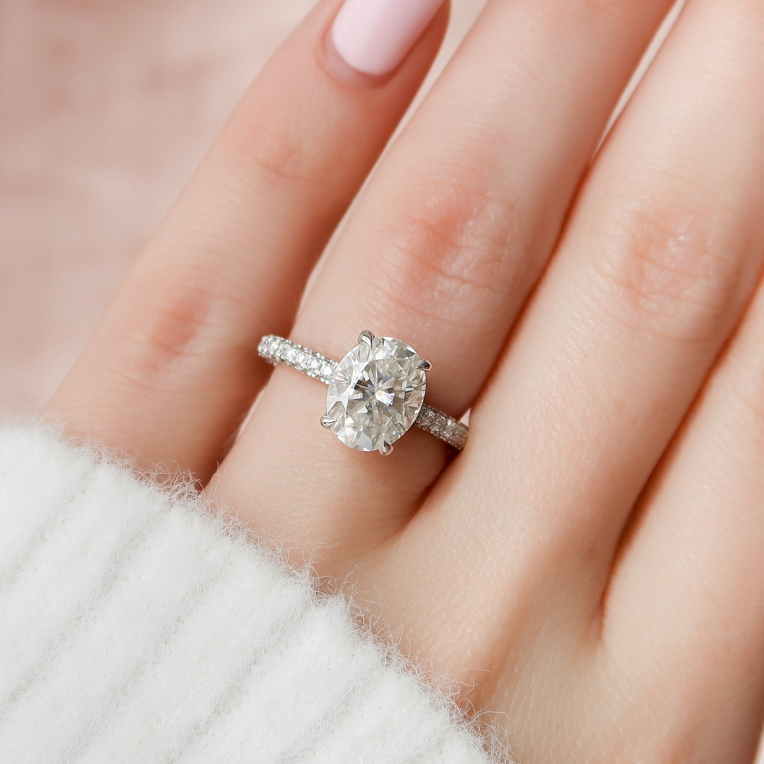 Hidden Halo Pave Ring