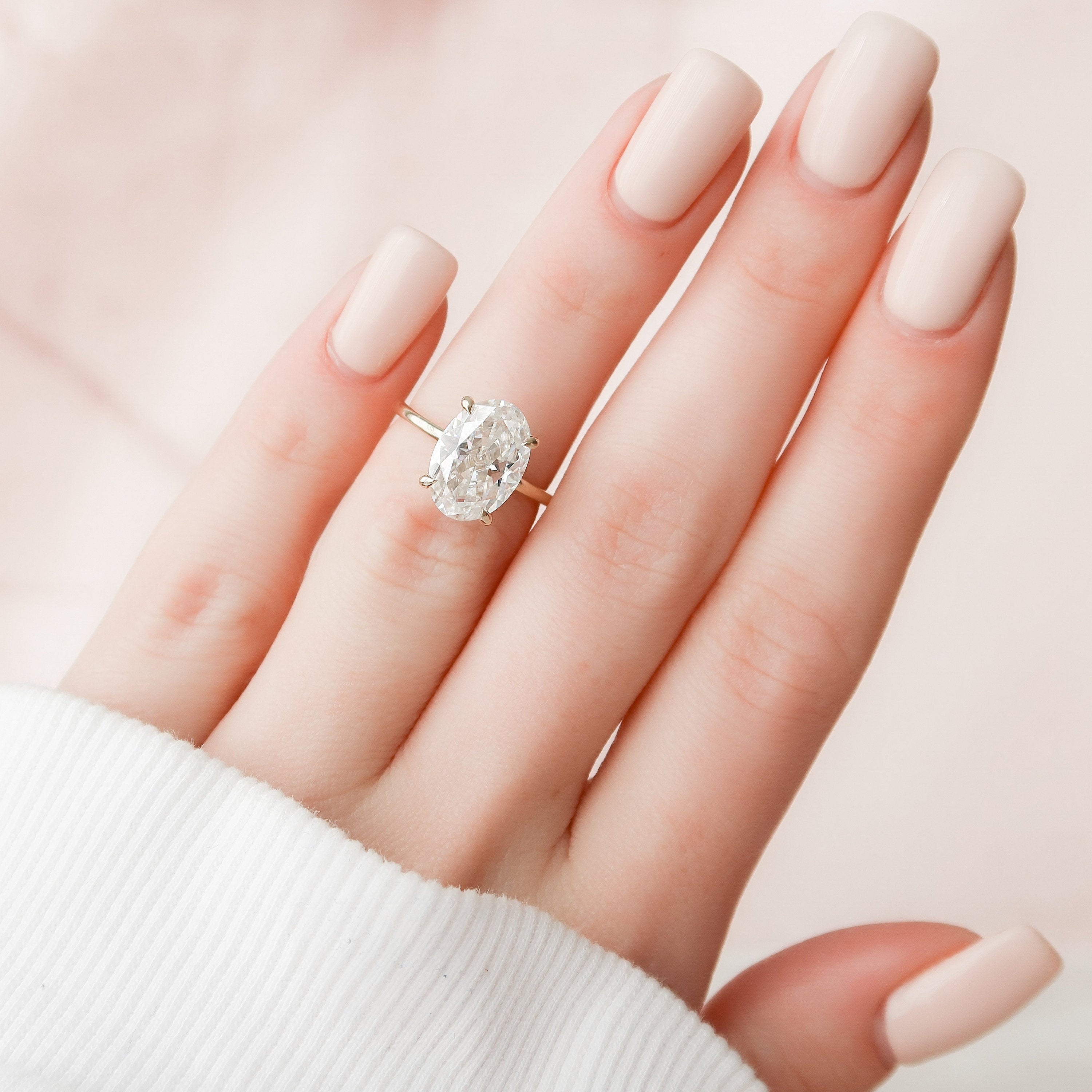 Oval Moissanite Ring for Women