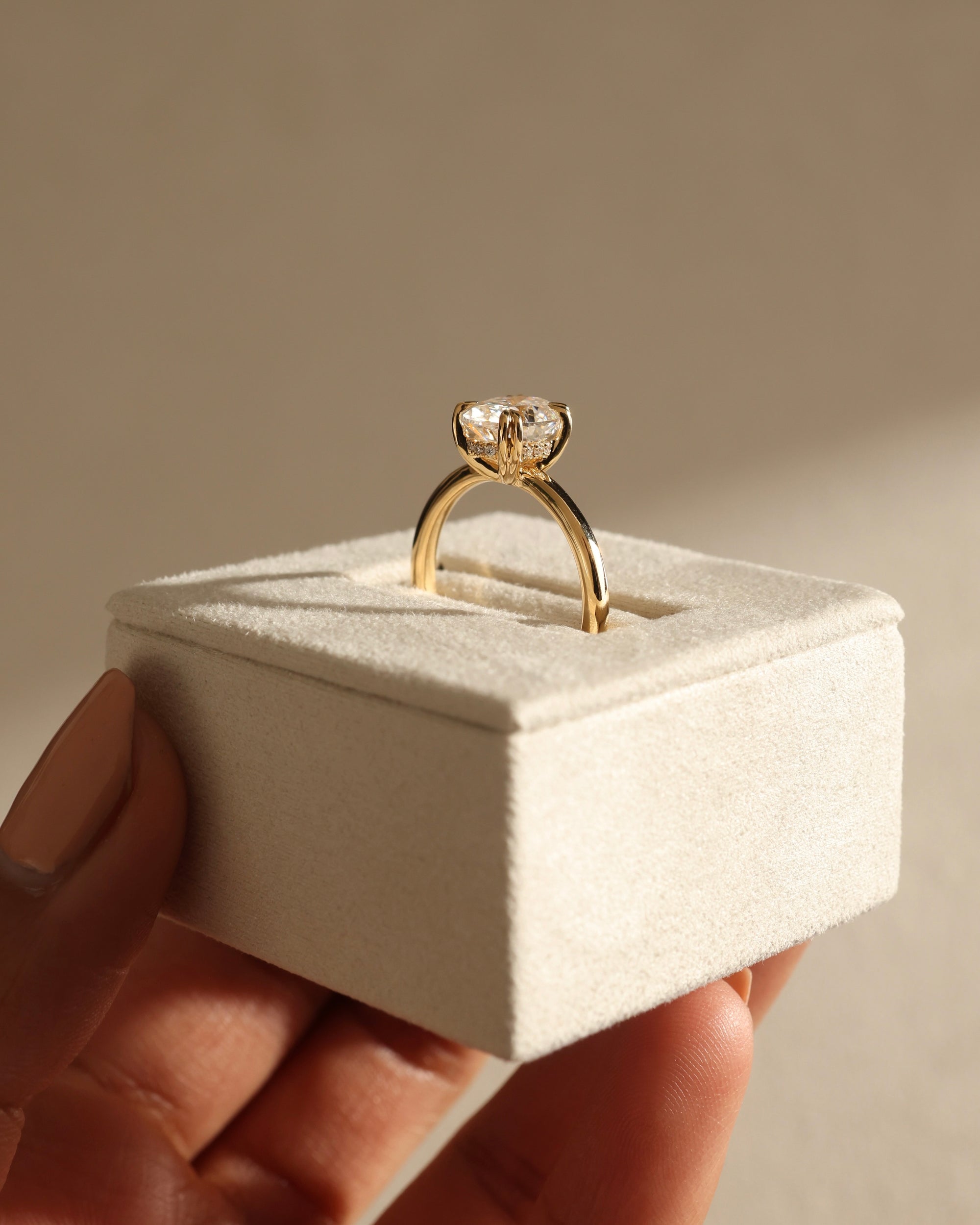 Moissanite Hidden Halo Engagement Ring
