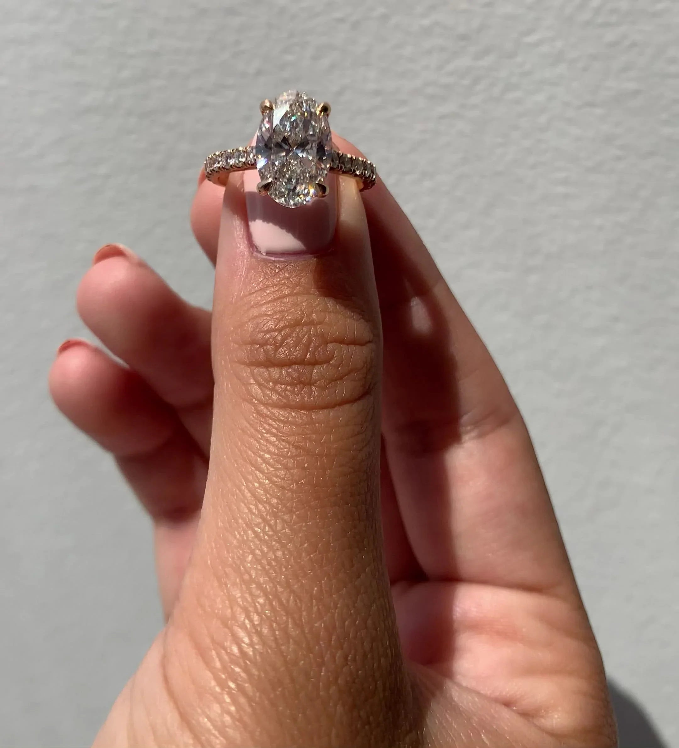 Hidden Halo Oval Ring
