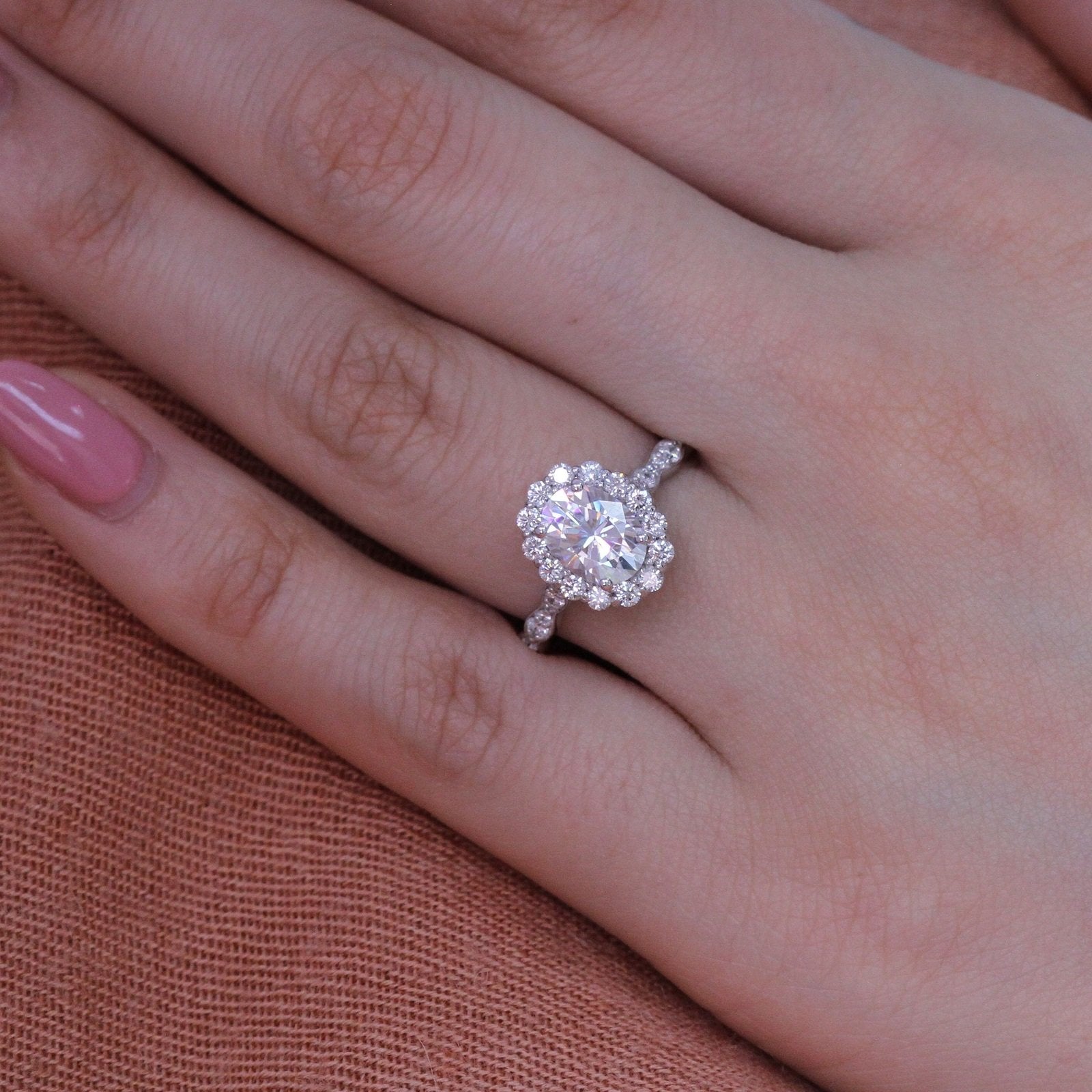 Solid Gold Moissanite Ring