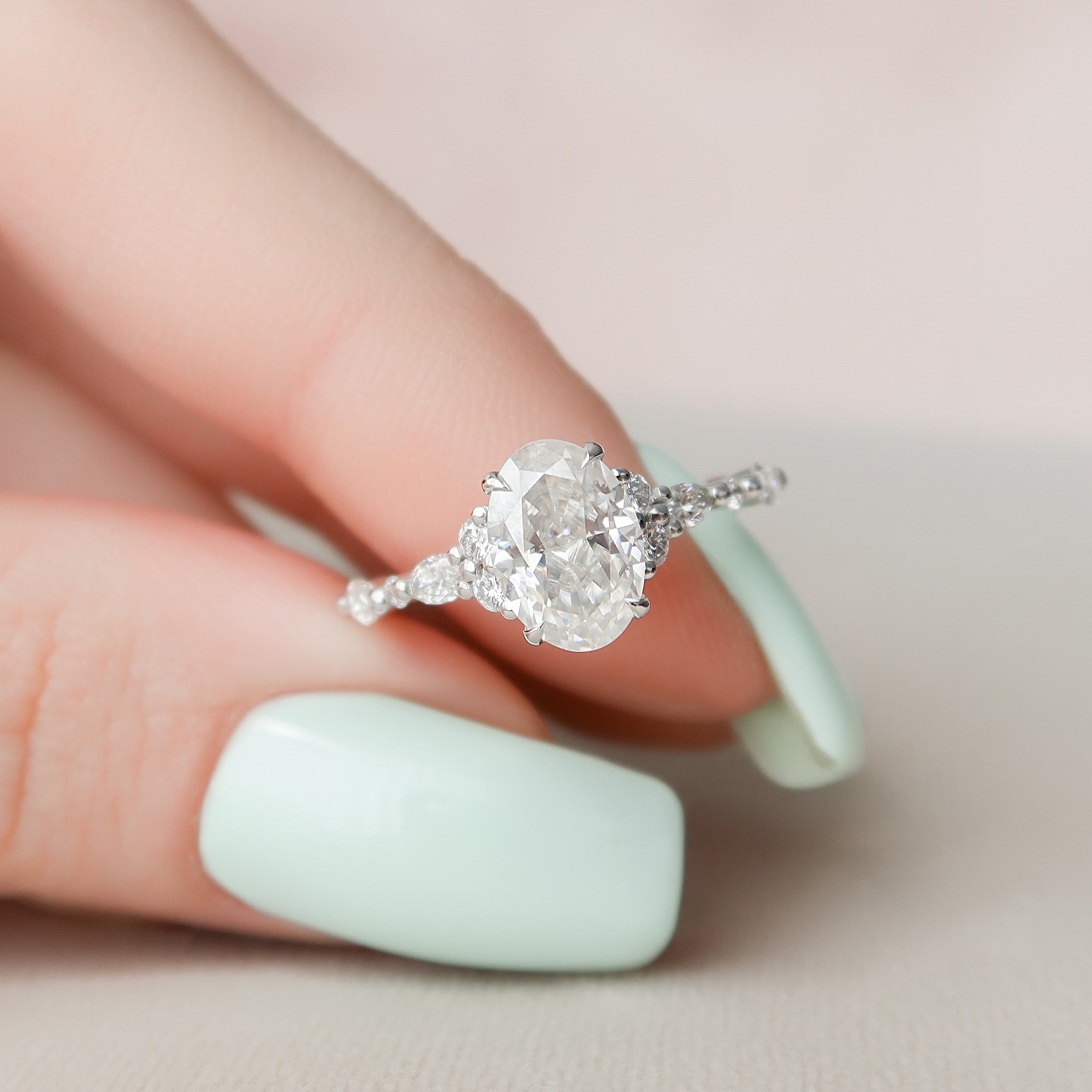 Modern Moissanite Ring