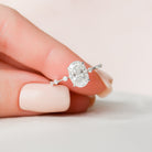 Oval Pave Moissanite Ring