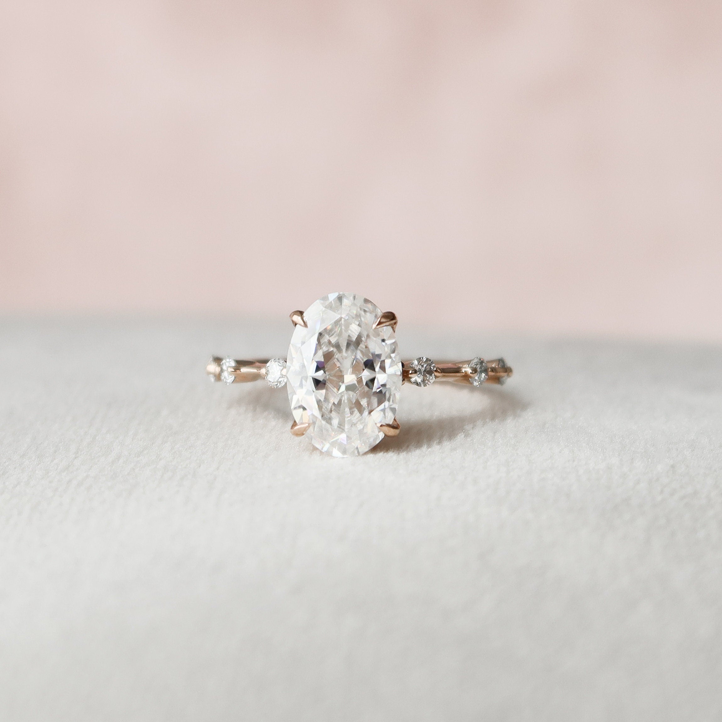 Pave Band Moissanite Ring
