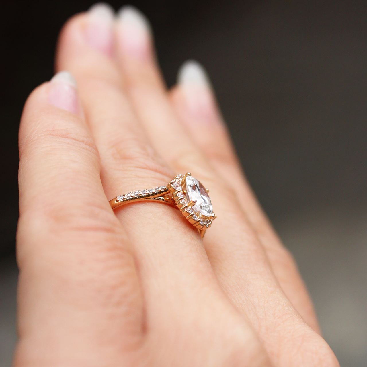 Unique Moissanite Engagement Ring