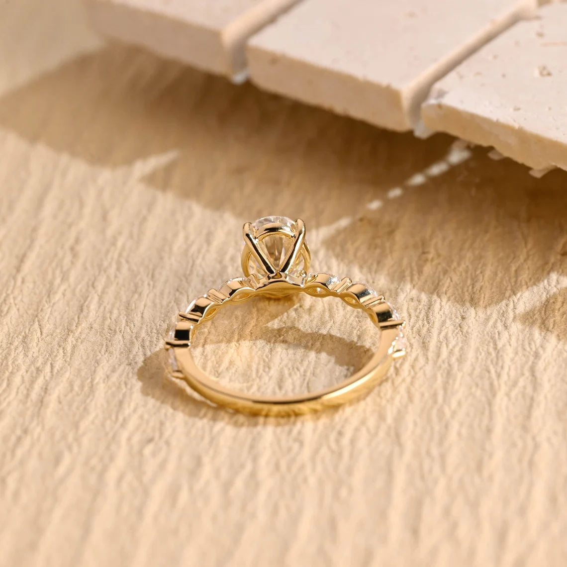 1 Carat Oval Moissanite Engagement Ring