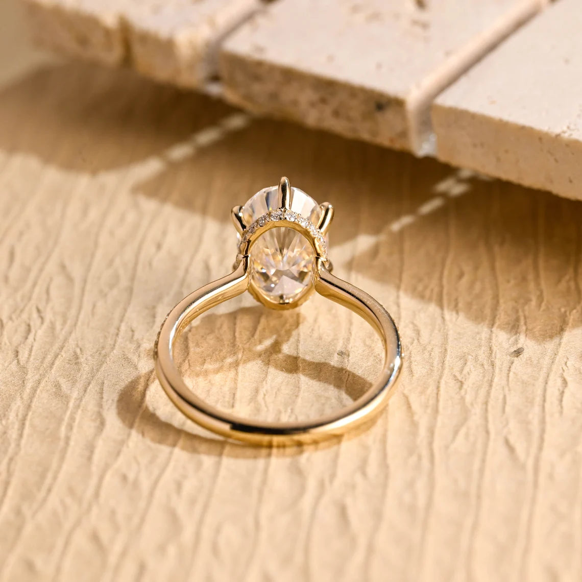 Oval Pave Moissanite Ring