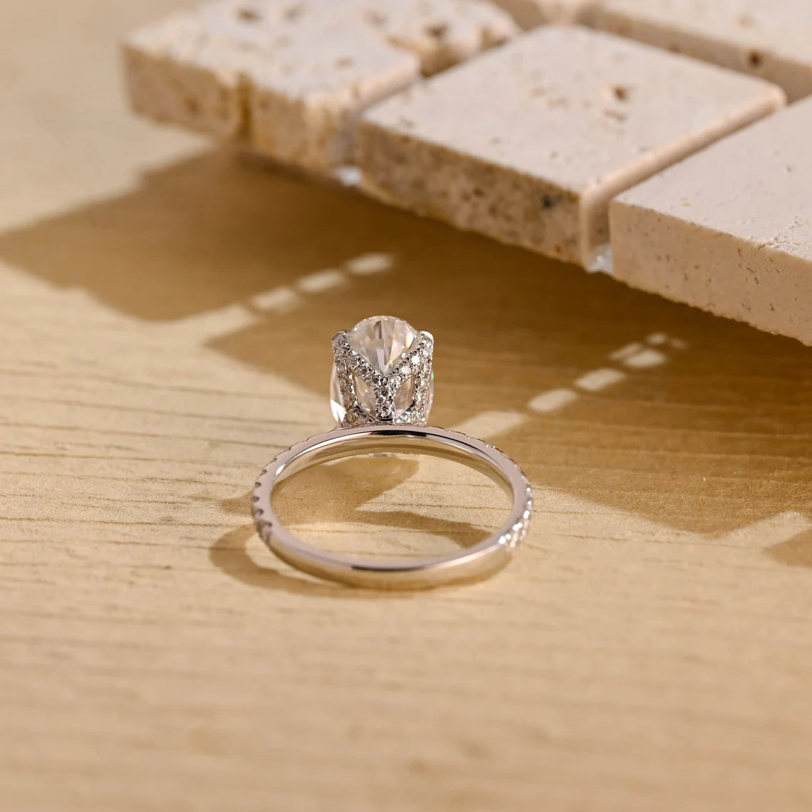 1 Carat Oval Moissanite Ring