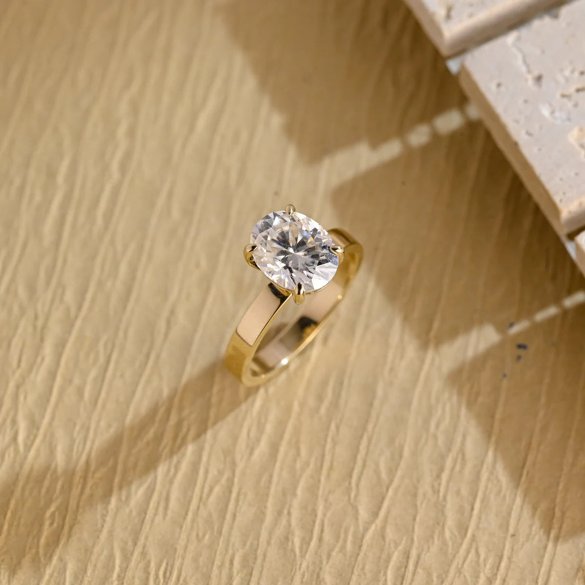 1 Carat Oval Moissanite Ring