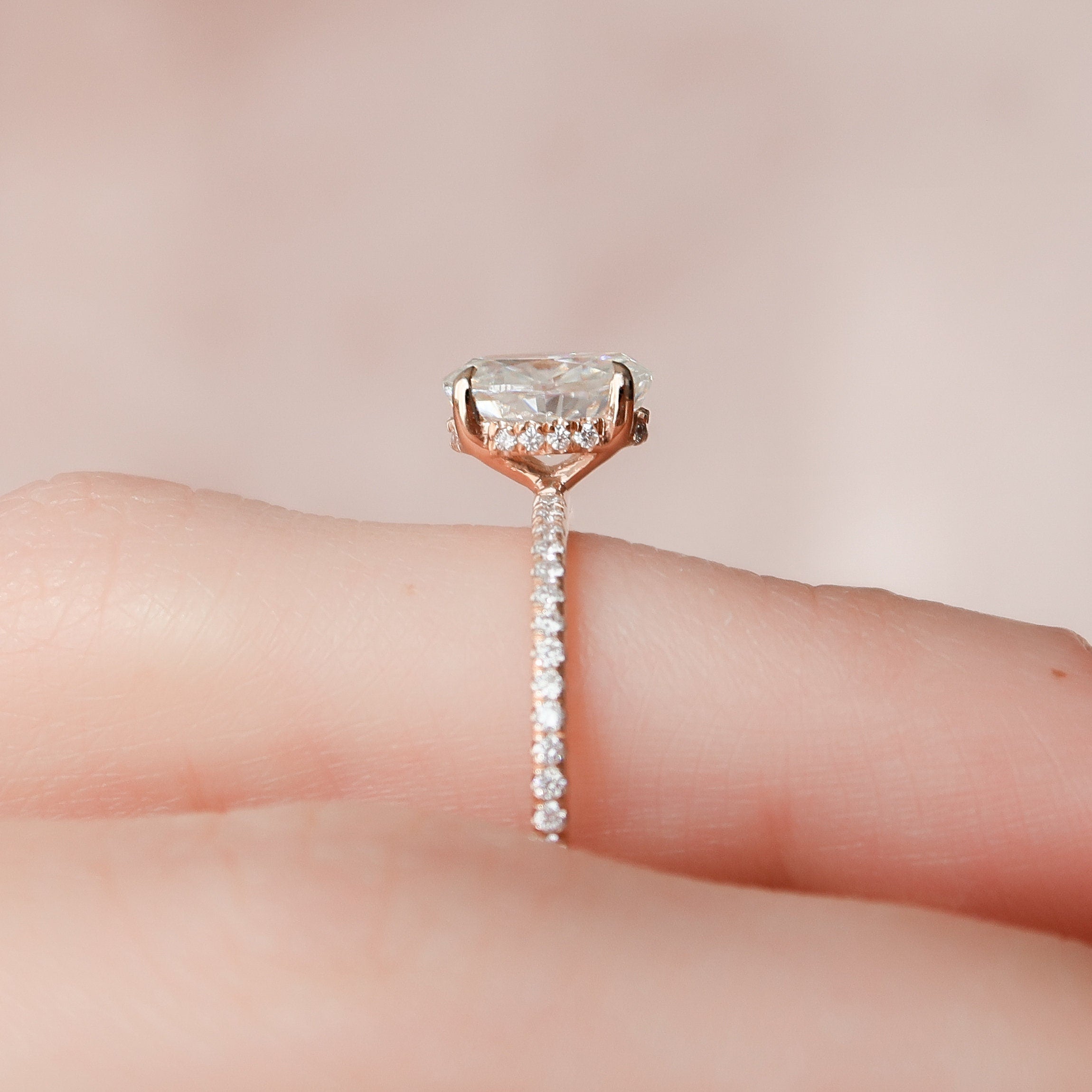 Pave Band Engagement Ring